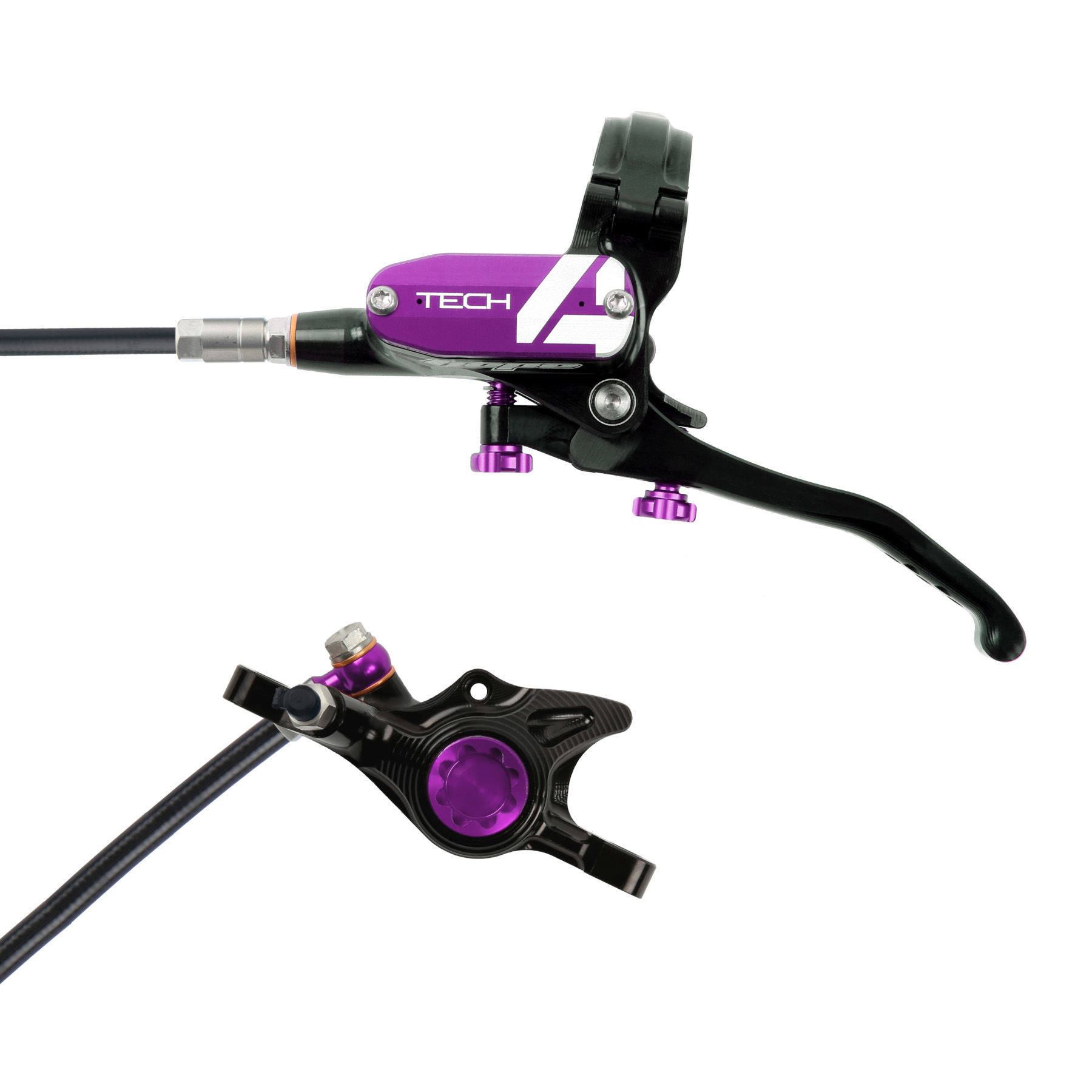 Productfoto van Hope Tech 4 X2 Schijfrem - black/purple - Lever left