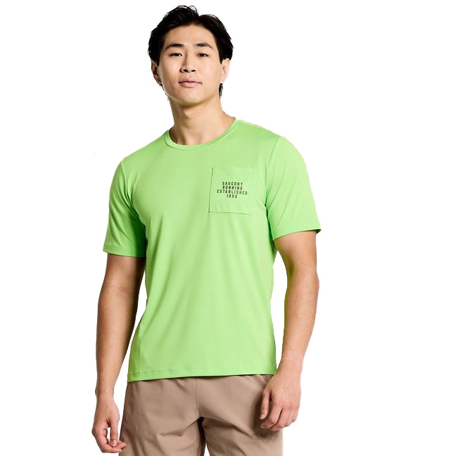 Picture of Saucony Explorer Short Sleeve Shirt - invader heather graphic