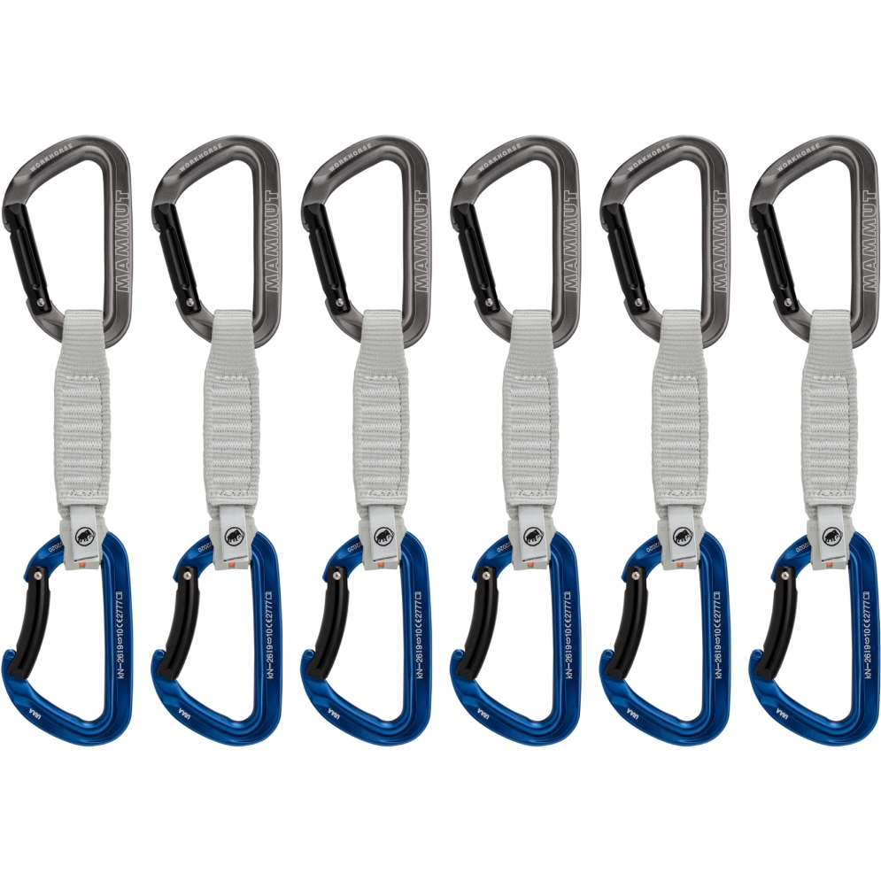 Productfoto van Mammut Workhorse Keylock 12 cm Quickdraw Set - Set van 6 - grey-blue
