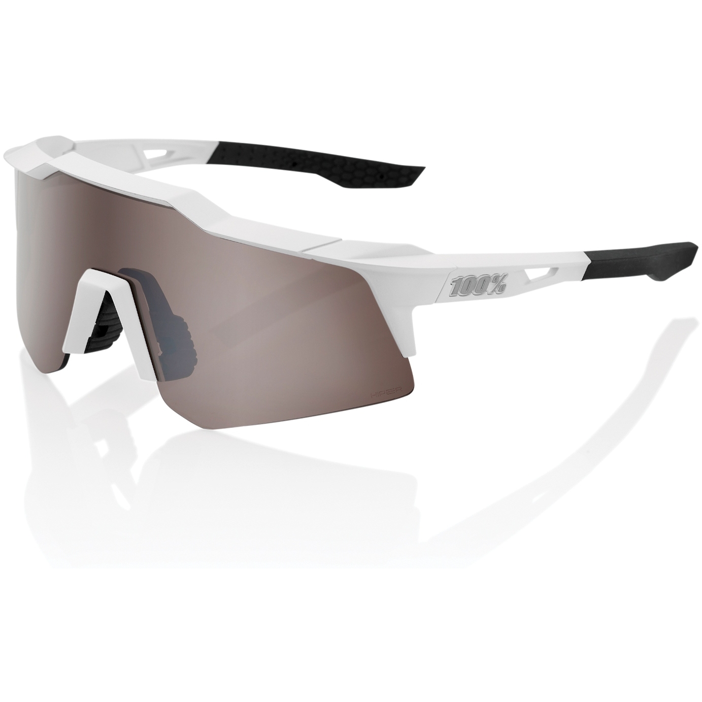 Bild von 100% Speedcraft XS Brille - HiPER Mirror Lens - Matte White / Silver + Clear