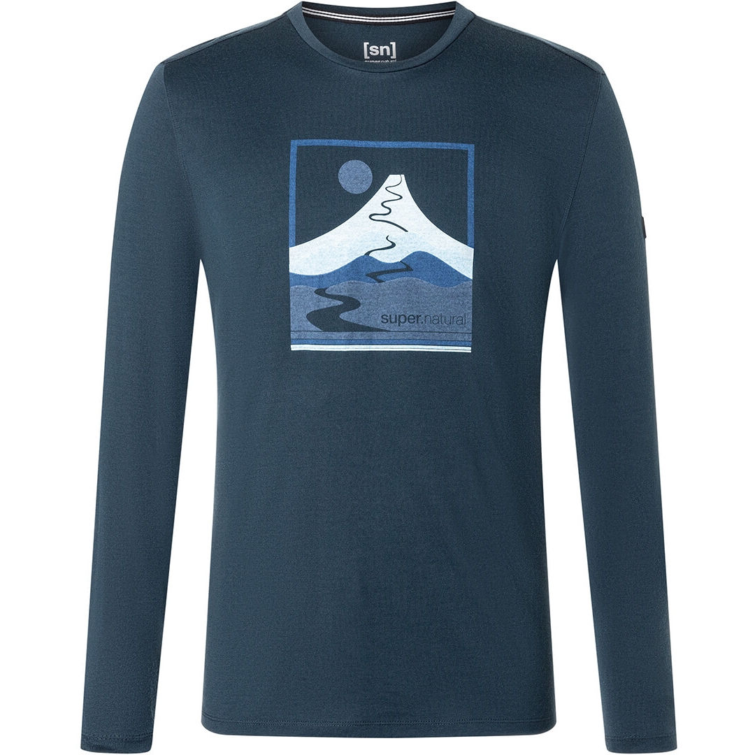 Productfoto van SUPER.NATURAL Trace Hill Shirt met Lange Mouwen - Blueberry/Various