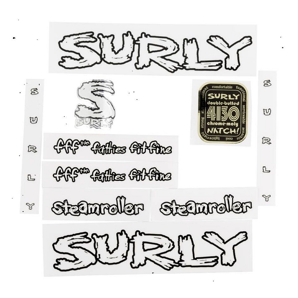 Produktbild von Surly Steamroller Rahmen Aufkleber Set - weiß