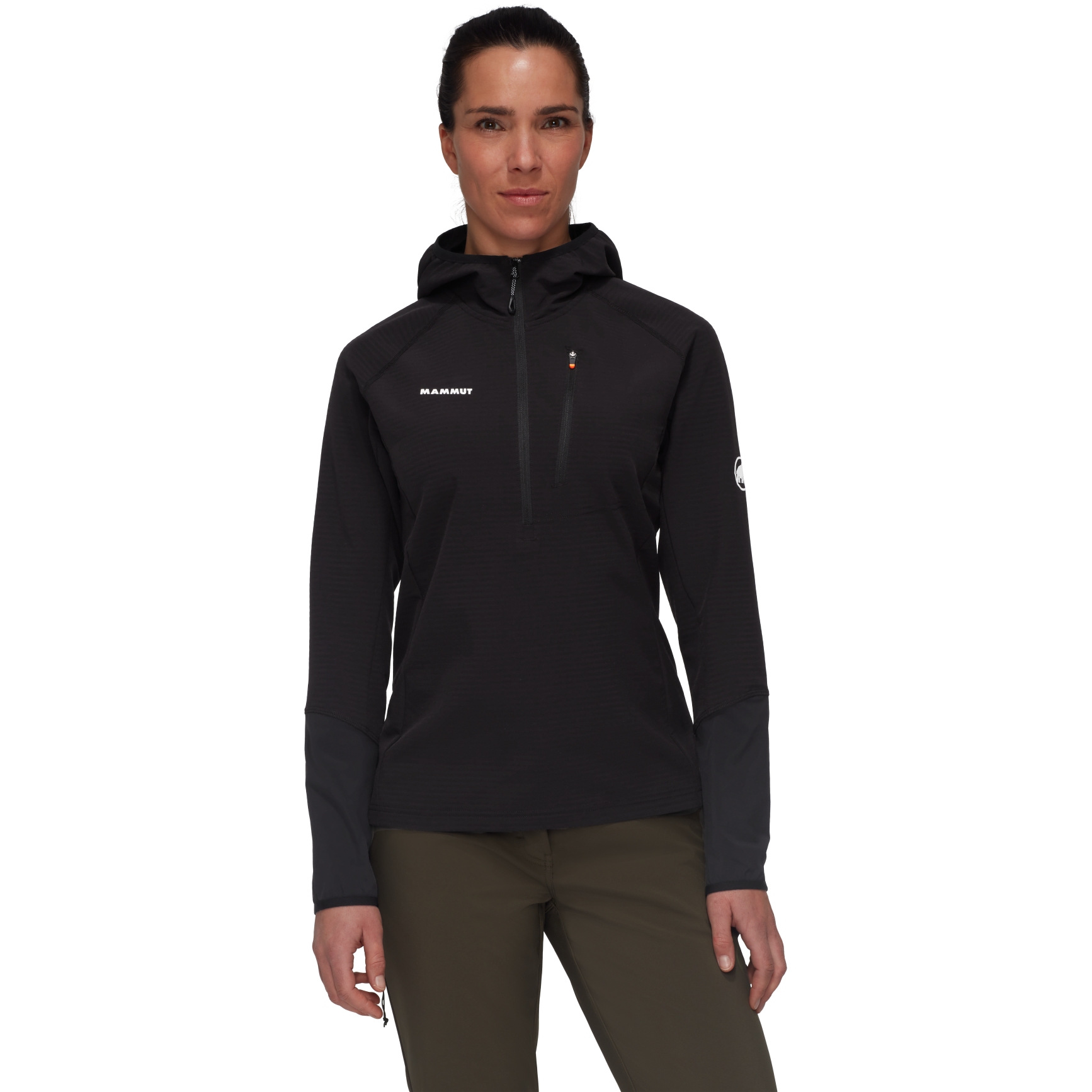 Produktbild von Mammut Madris Light Half Zip Kapuzenpullover Damen - schwarz