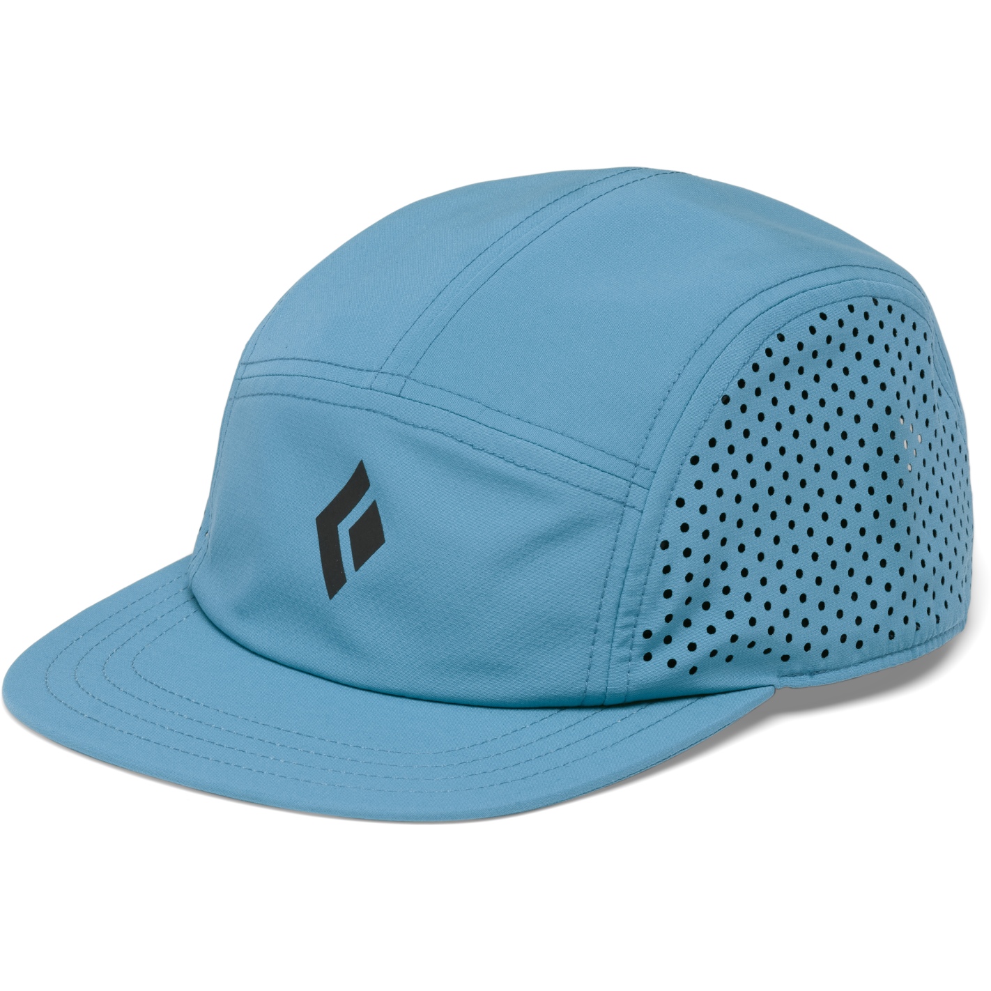 Image of Black Diamond 5-Panel Synthetic Cap - Creek Blue-Black Icon Logo