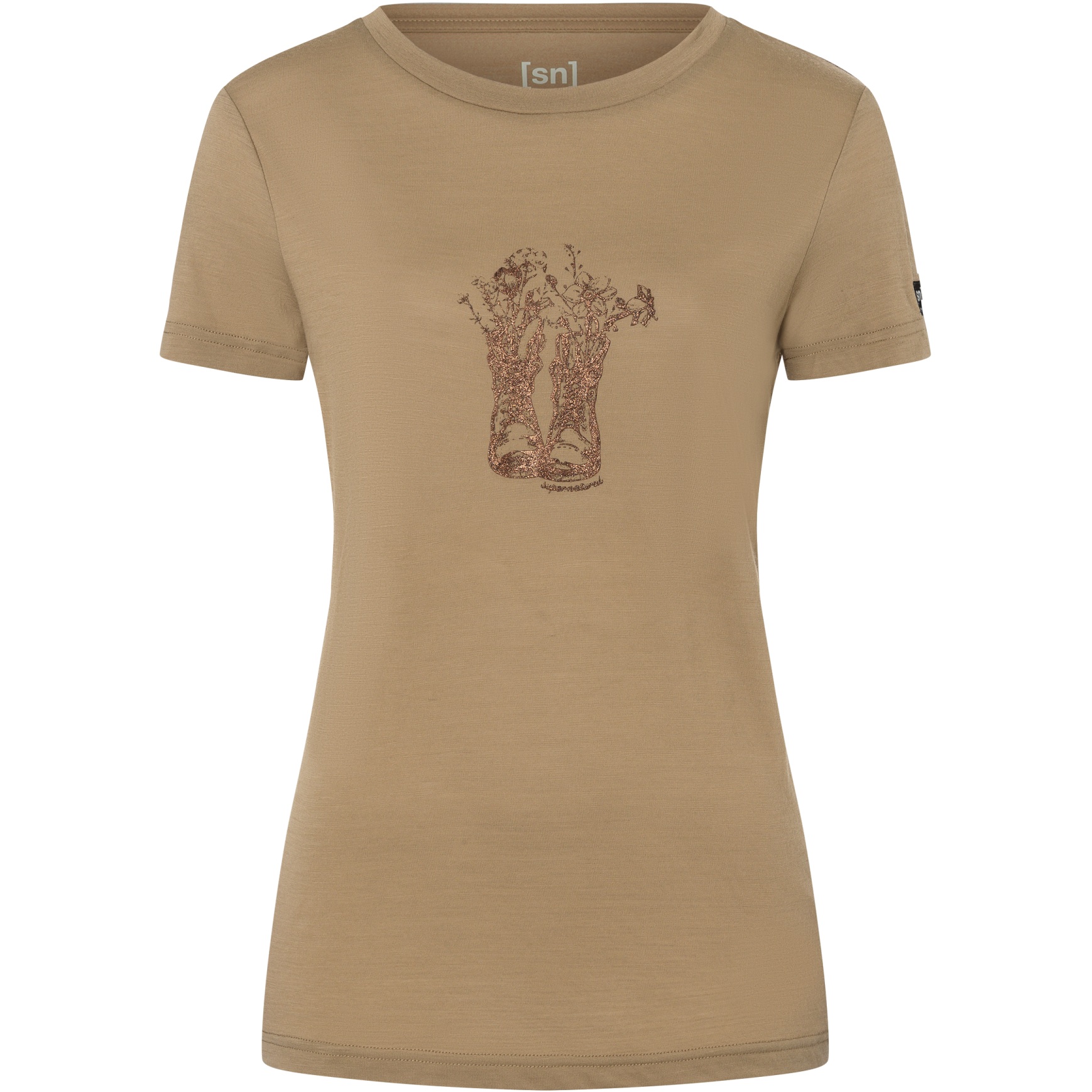 Productfoto van SUPER.NATURAL Flower Boots T-Shirt Dames - Oak/Copper