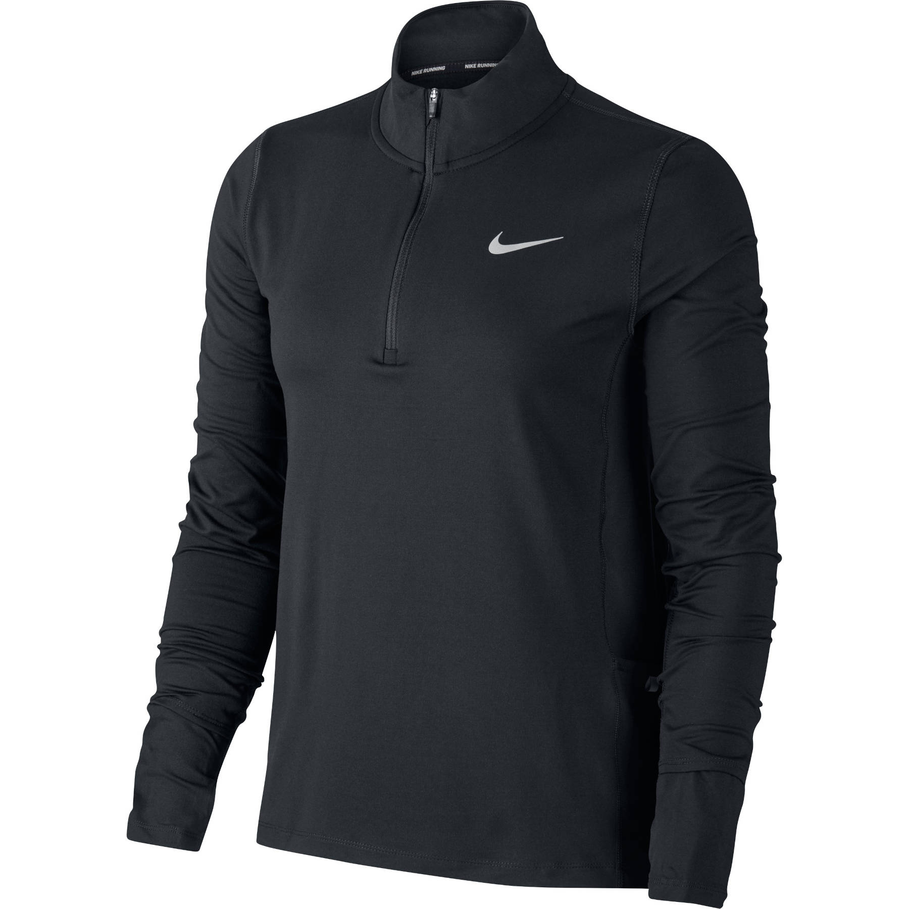 Productfoto van Nike T-Shirt met lange Mouwen en 1/2 ritssluiting Dames - black/reflectivity CU3220-010