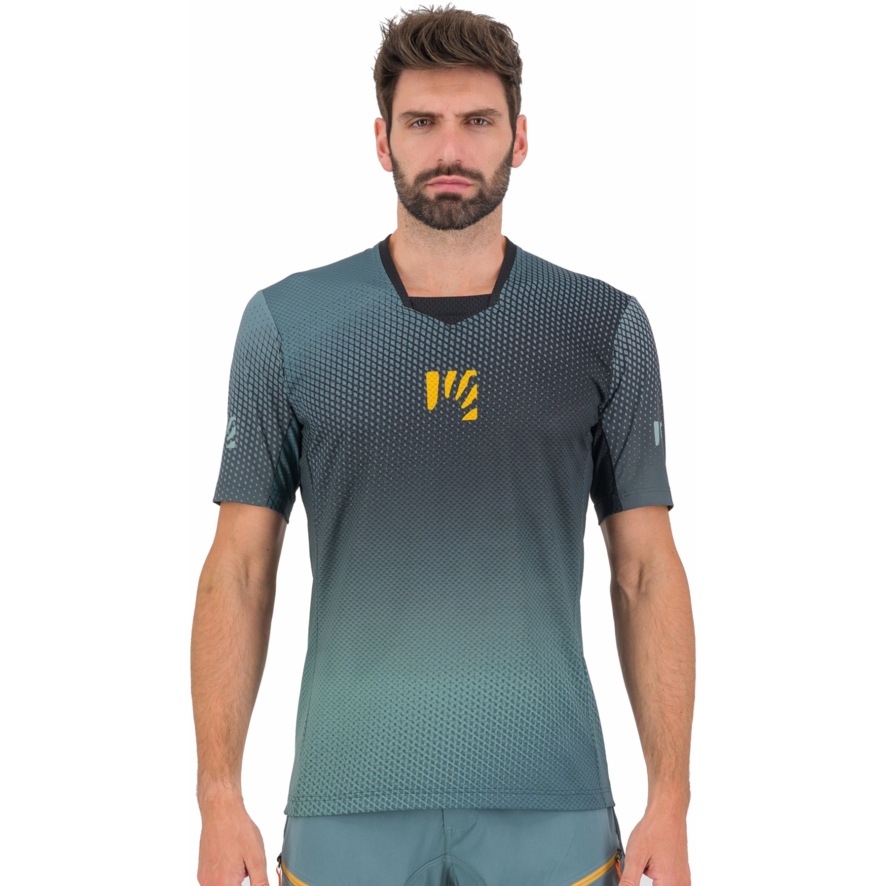 Picture of Karpos Val Di Dentro Short Sleeve Jersey Men - black/north atlantic/lemon curry