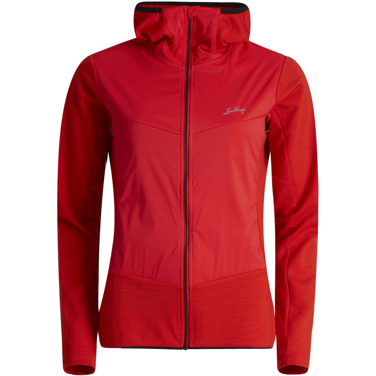 Picture of Lundhags Padje Merino Block Hoodie Jacket Women - Lively Red 250