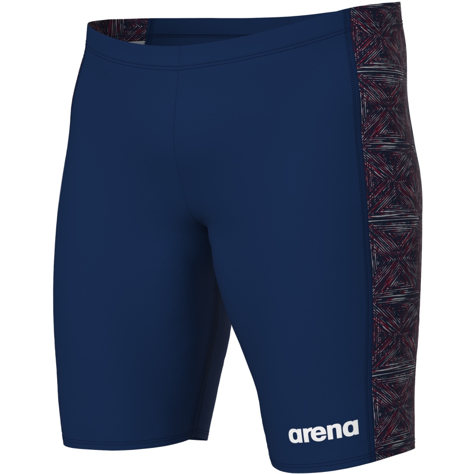 Picture of arena Performance Abstract Tiles Swim Jammer Men - Navy/Team Red White Blue