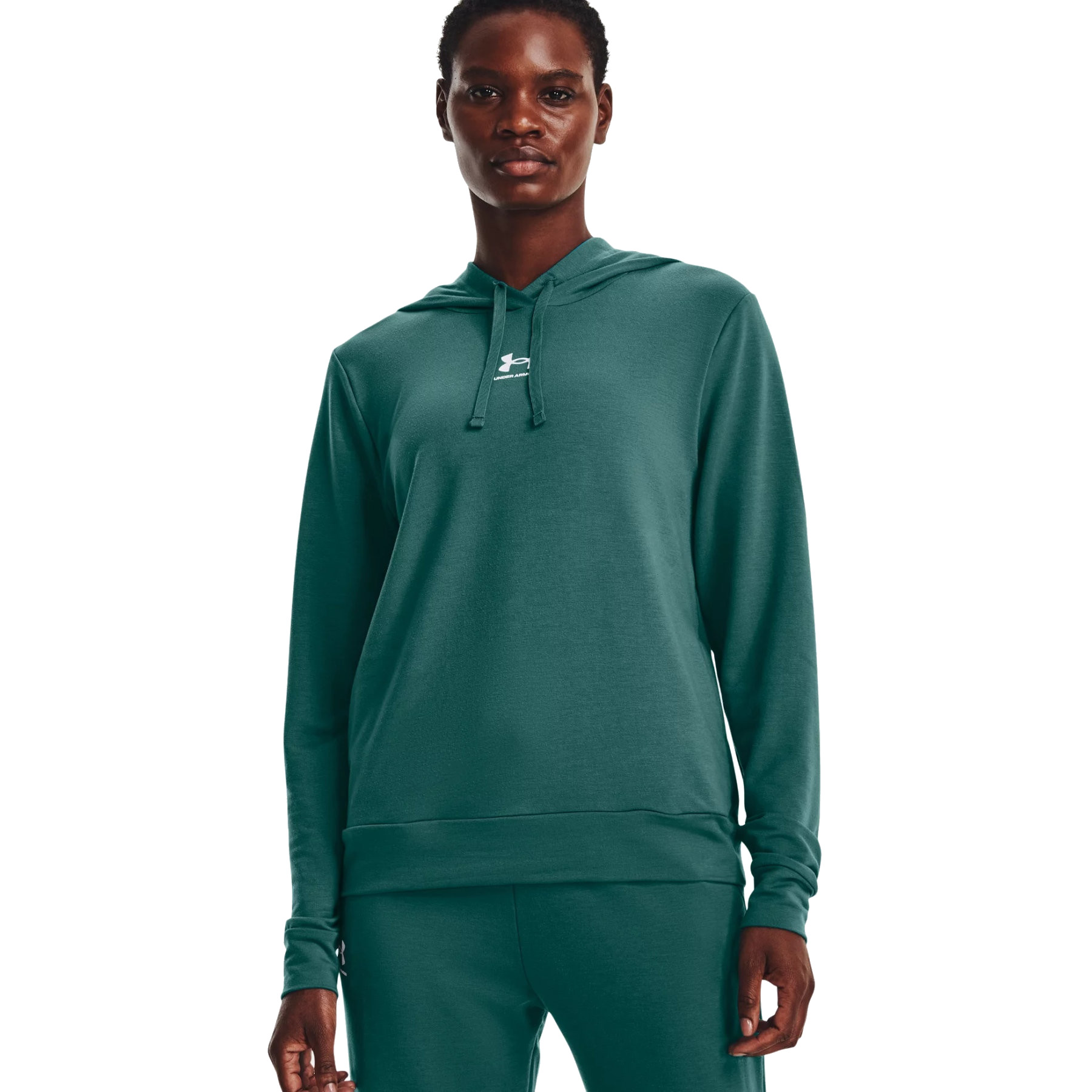 Picture of Under Armour Women&#039;s UA Rival Terry Hoodie - Coastal Teal/White