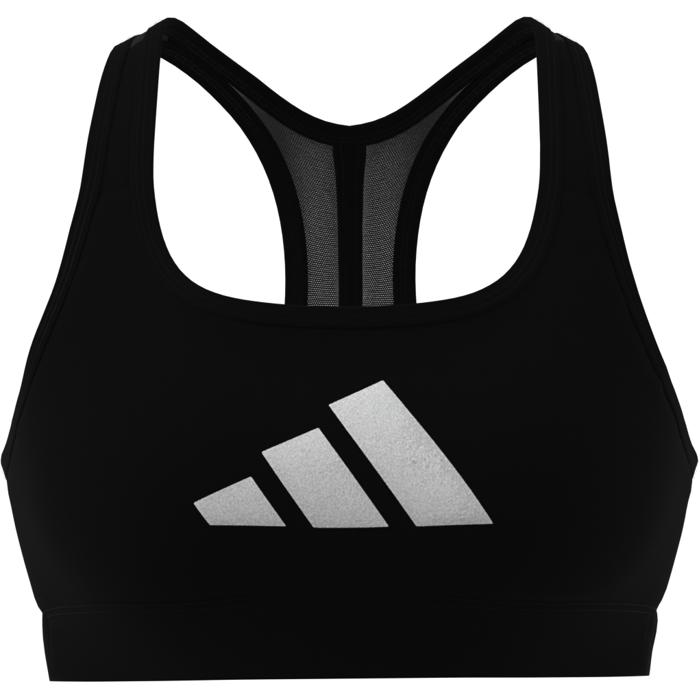 adidas Powerreact Big Logo Training Light Support Sports Bra black JG1414
