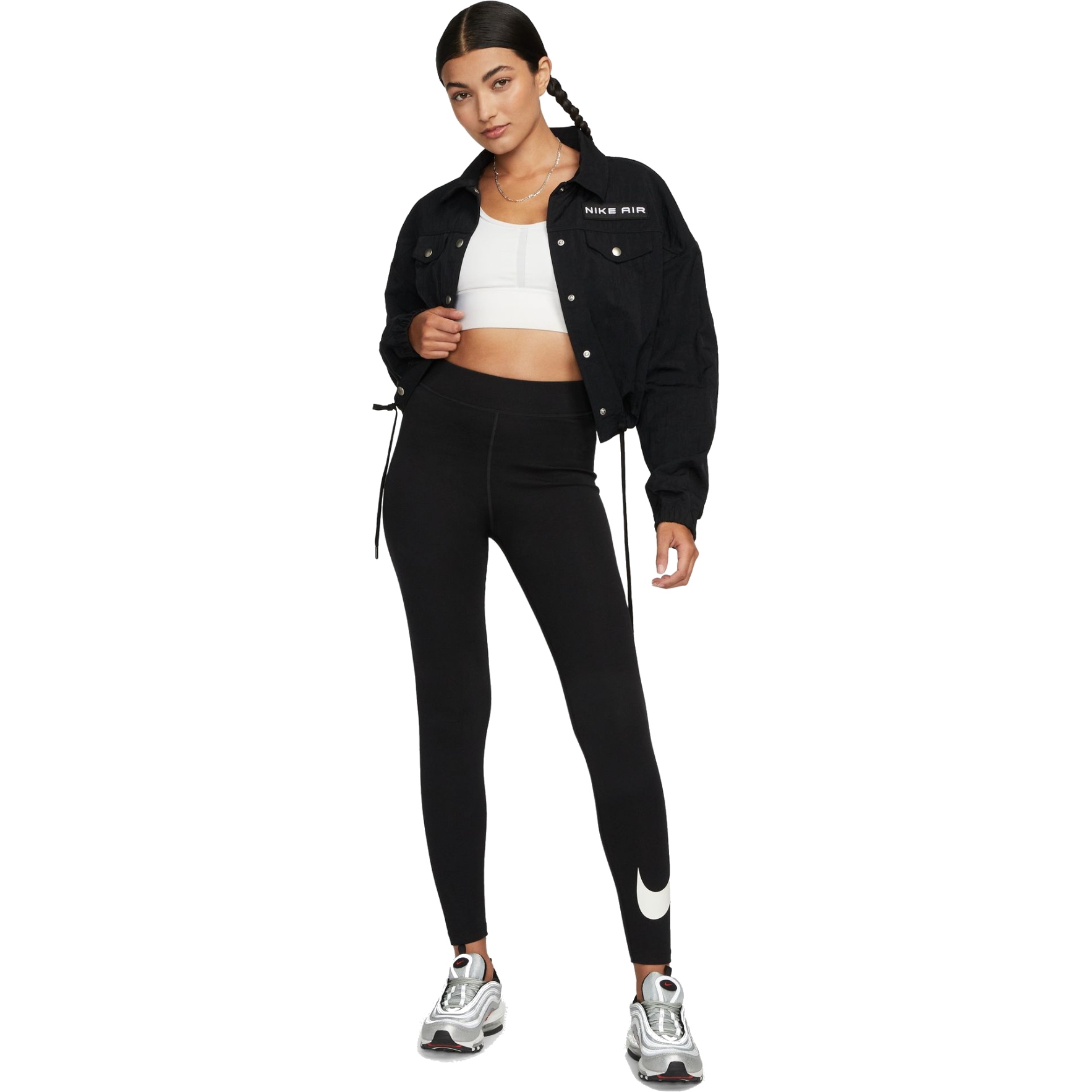 Nike Mallas Mujer - Sportswear Classics High-Waisted Graphic - black/sail  DV7795-010