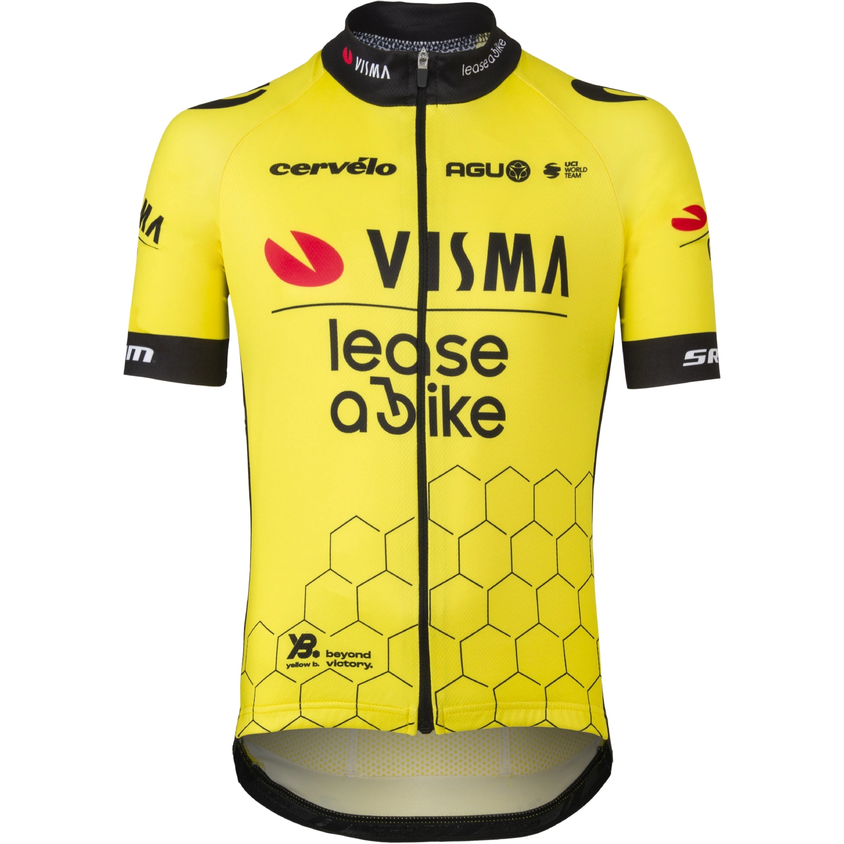 Picture of AGU Team Visma Replica Short Sleeve Jersey Kids - Lease a Bike 2024 - yellow