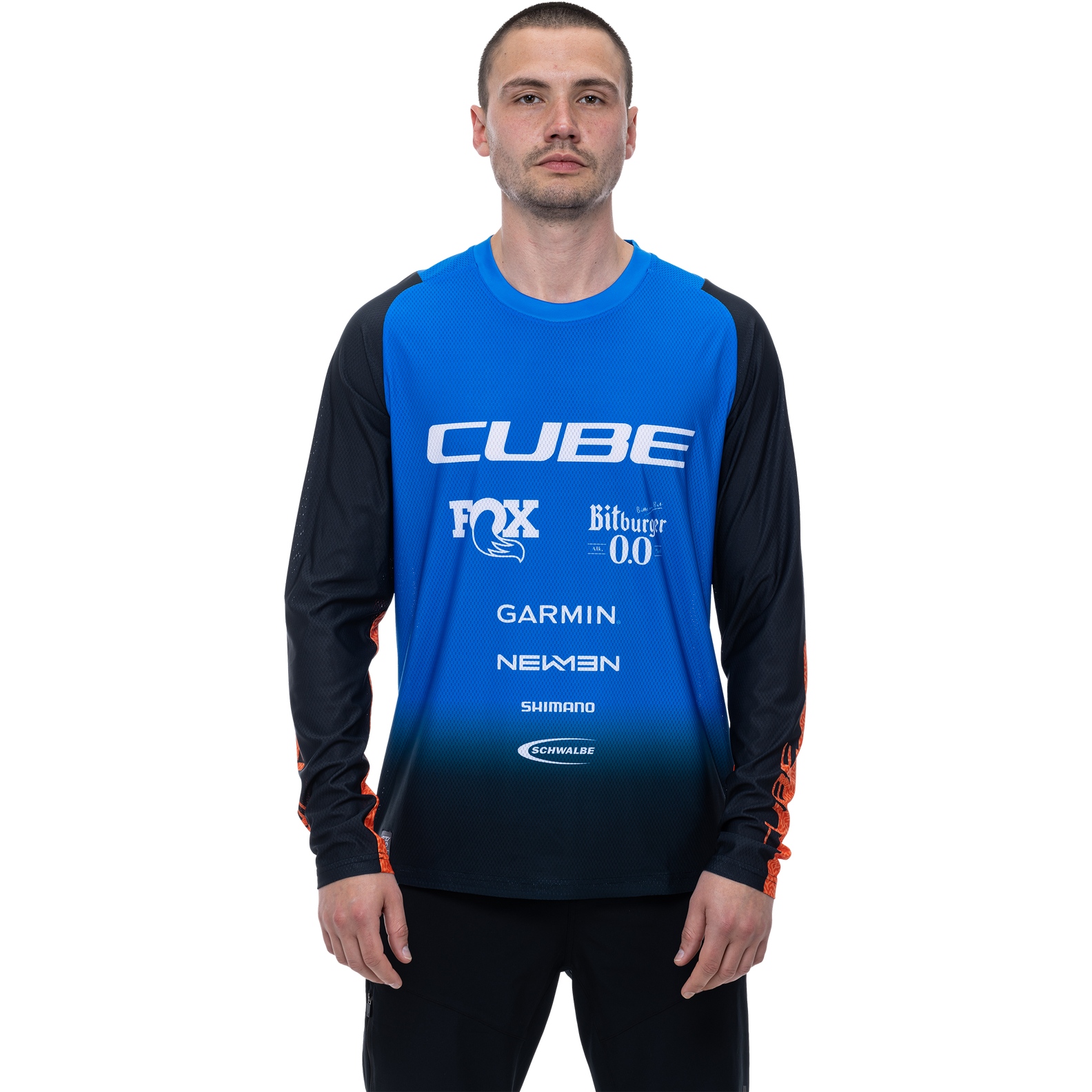 Produktbild von CUBE VERTEX X Actionteam Rundhalstrikot Langarm Herren - black&#039;n&#039;blue