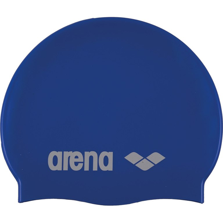 Image of arena Classic Silicone Swim Cap - Sky Blue/White