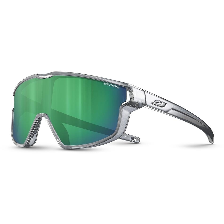 Picture of Julbo Fury Mini Kids Sunglasses - Shiny Translucent Gray / Green Flash Spectron 3