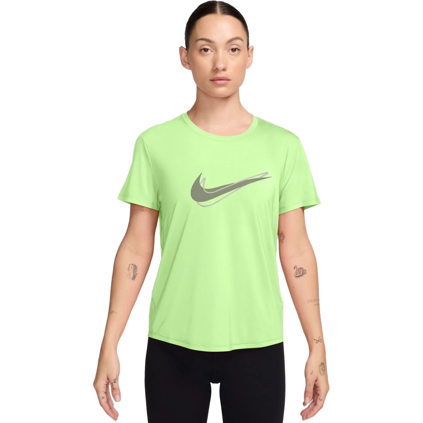 Женский приталенный топ с коротким рукавом Nike One Swoosh - barely volt HJ2204-701
