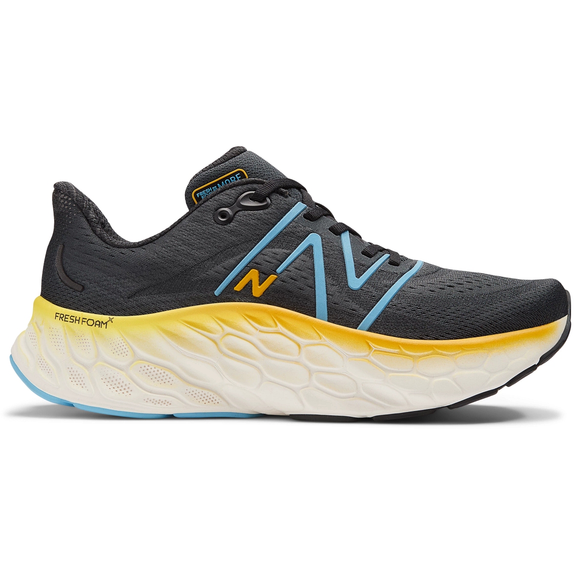 Picture of New Balance Fresh Foam X More v4 Running Shoes Men - Black/Coastal Blue
