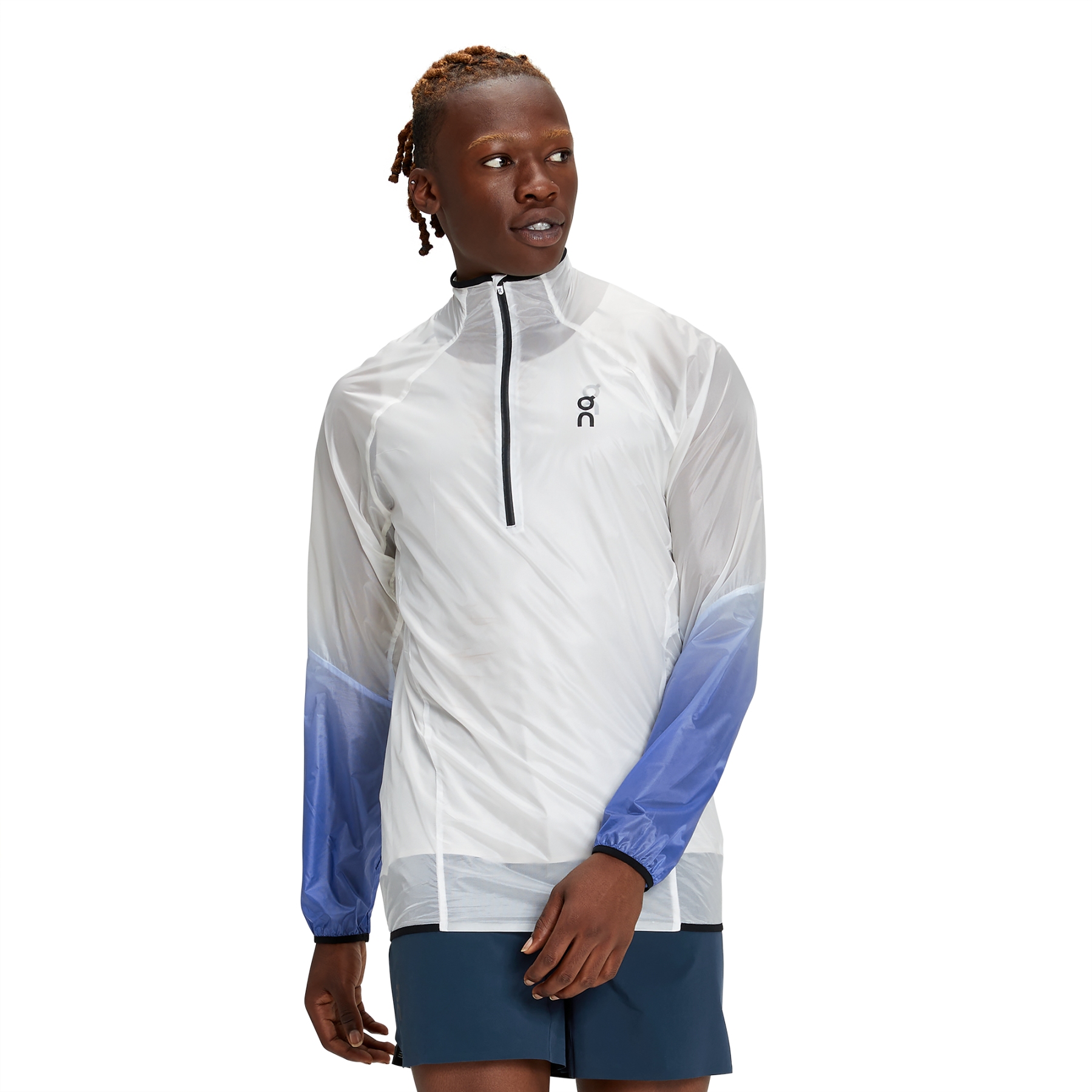 Image de On Veste Running Imperméable - Zero Jacket - Undyed-White & Cobalt
