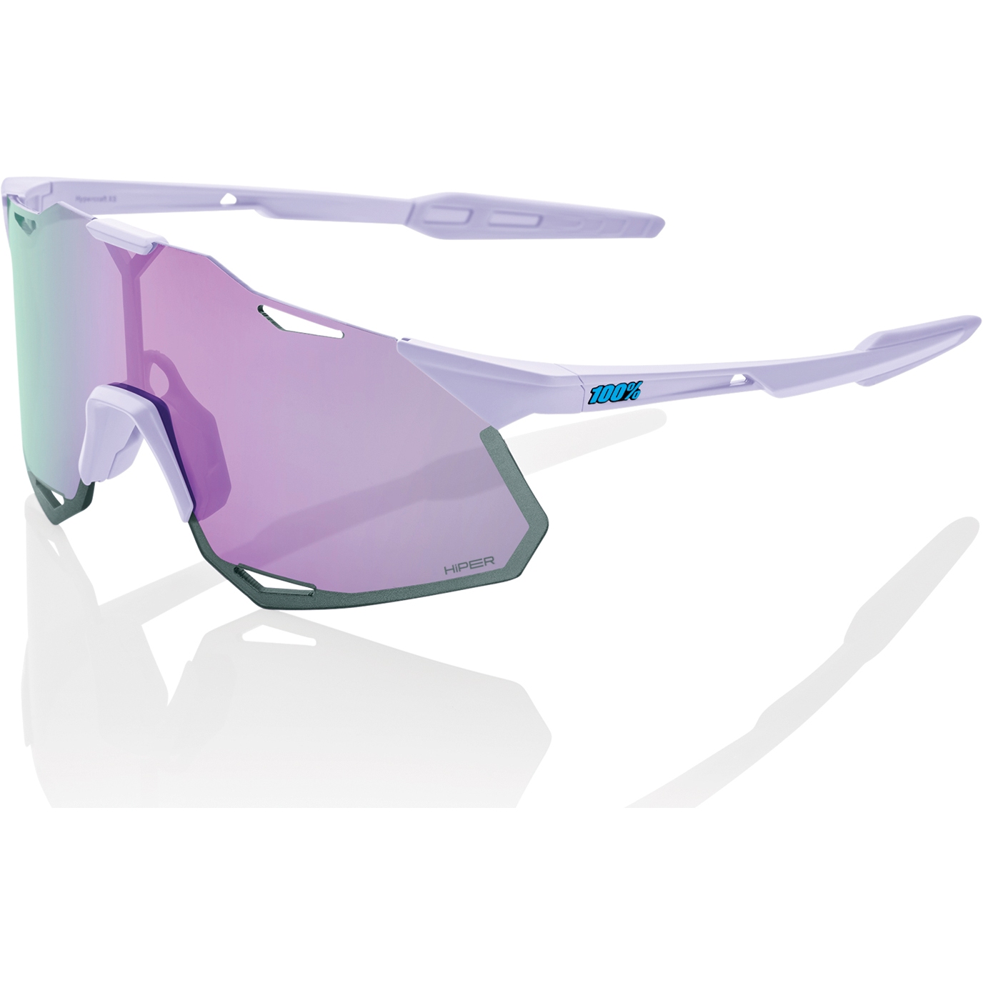Productfoto van 100% Hypercraft XS Glasses - HiPER Mirror Lens - Soft Tact Lavender / Lavender + Clear