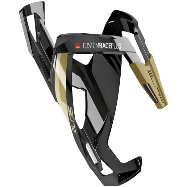 Picture of Elite Custom Race Plus Bottle Cage - black glossy/beige graphic