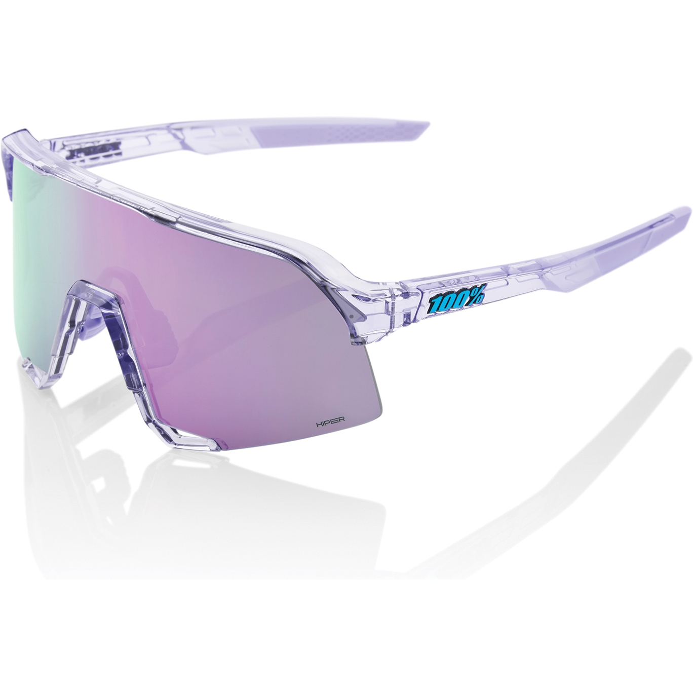 Productfoto van 100% S3 Bril - HiPER Mirror Lens - Polished Translucent Lavender / Lavender + Clear