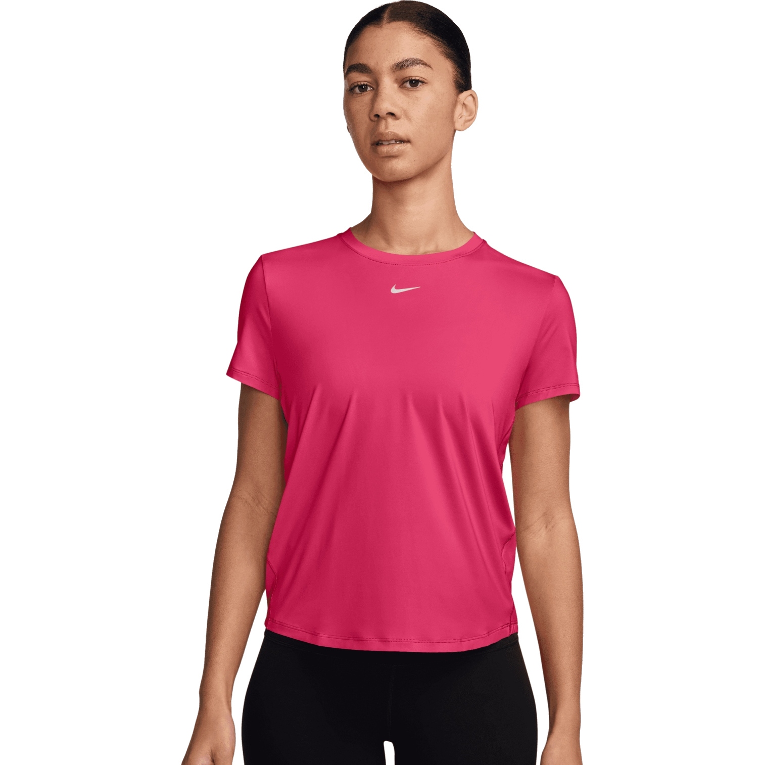 Женский топ с коротким рукавом Nike One Classic Dri-FIT - розовый/белый IB9408-666 розовый