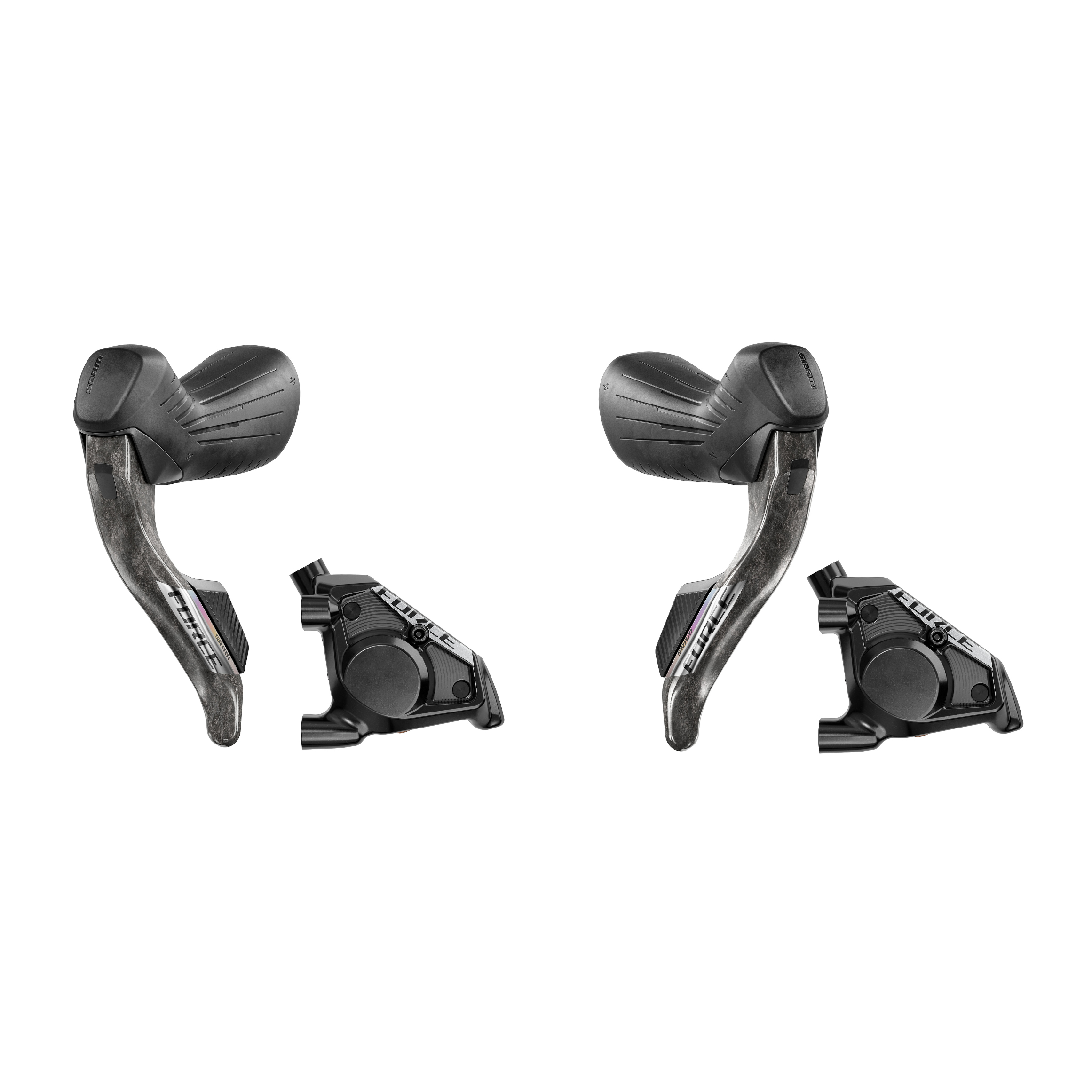 Produktbild von SRAM FORCE AXS HRD Brems-/Schalthebel + Hydraulische Scheibenbremse Set | Flat Mount | E1 - vorn links / hinten rechts