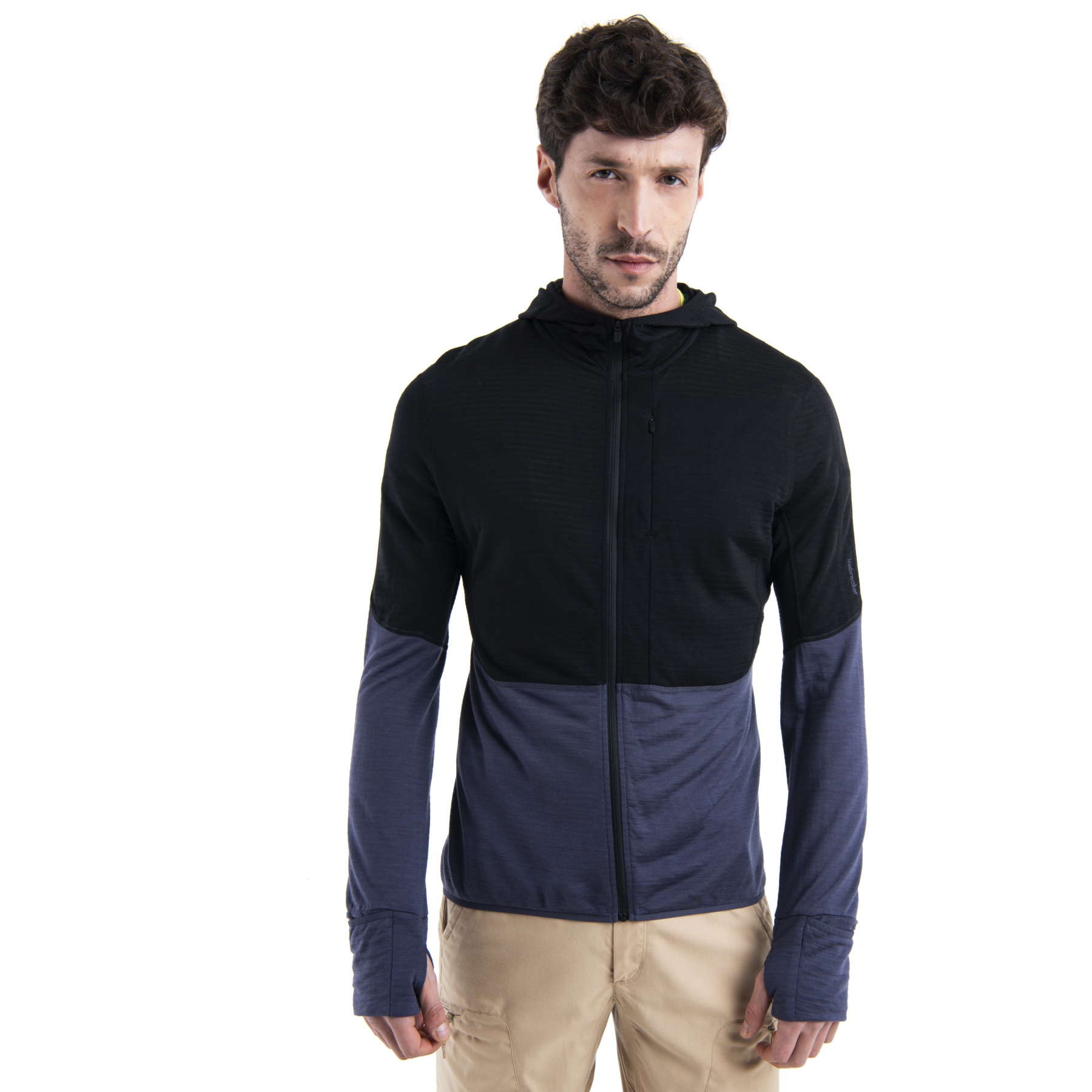 Photo produit de Icebreaker Veste à Capuche Homme - Merino 200 Realfleece™ Descender - Noir/Graphite