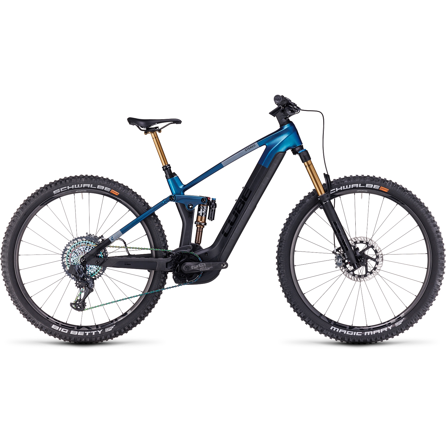 Picture of CUBE STEREO HYBRID 140 HPC SLT 750 - Carbon Electric Mountainbike - 2023 - nebula / carbon