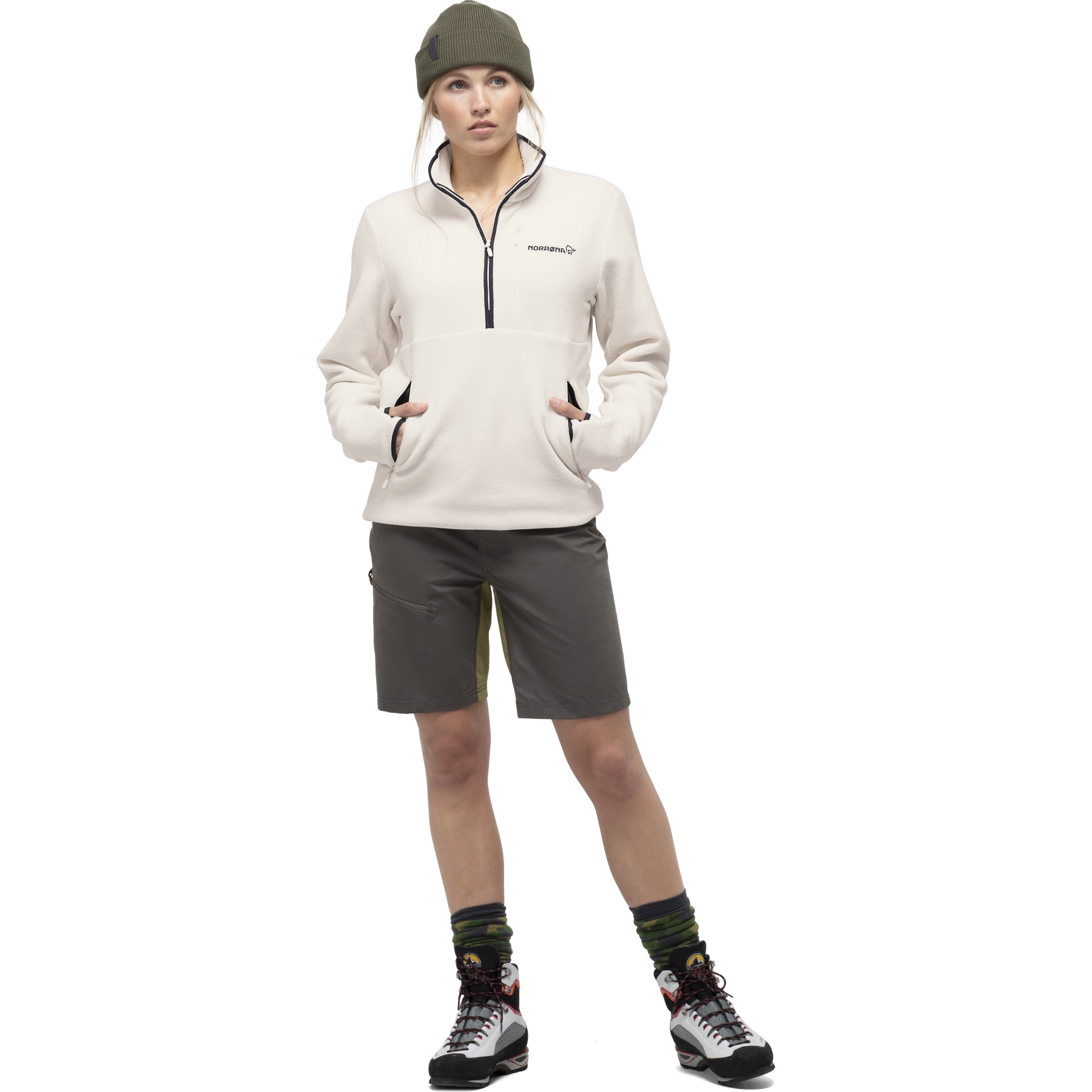 Norrona warm2 halfzip Pullover Unisex - Snowdrop