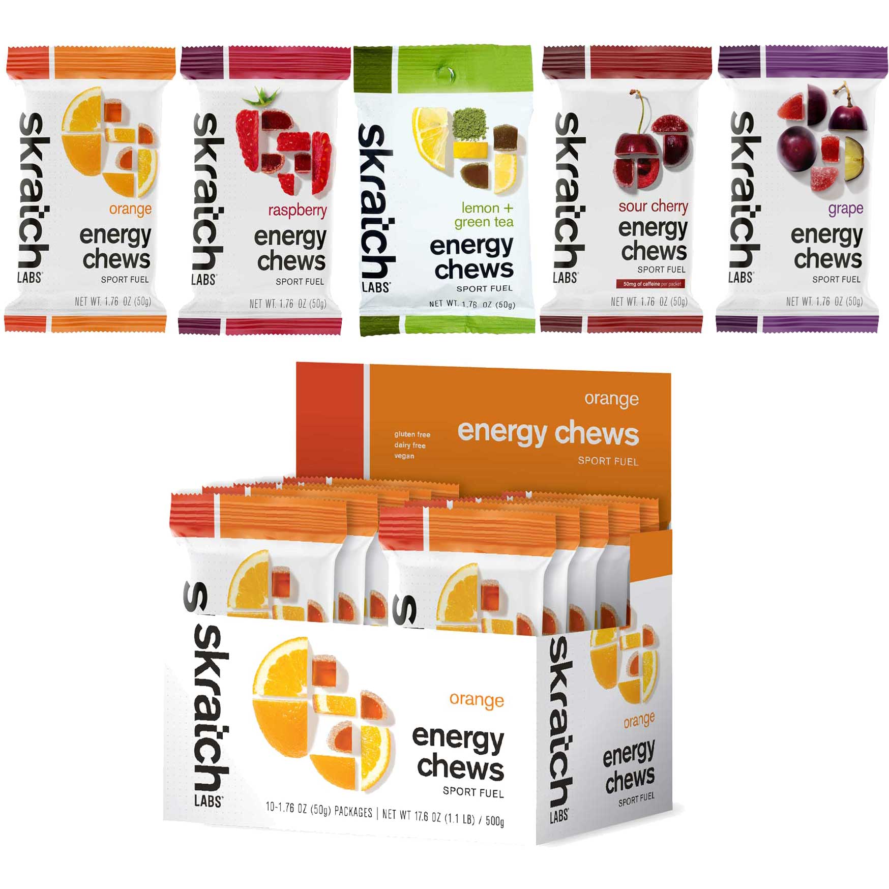 Produktbild von Skratch Labs Energy Chews Sport Fuel - Kaubonbons - 10x50g