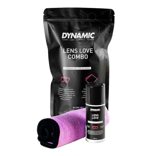 Dynamic Lens Love Combo - Средство для чистки очков Lens Love и спрей против запотевания + салфетка из микрофибры