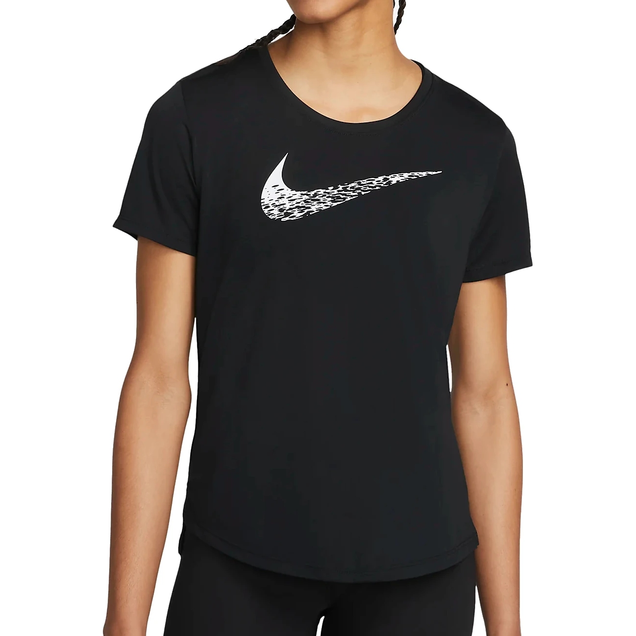 Productfoto van Nike Swoosh Hardloopshirt Dames - black/white DM7777-010