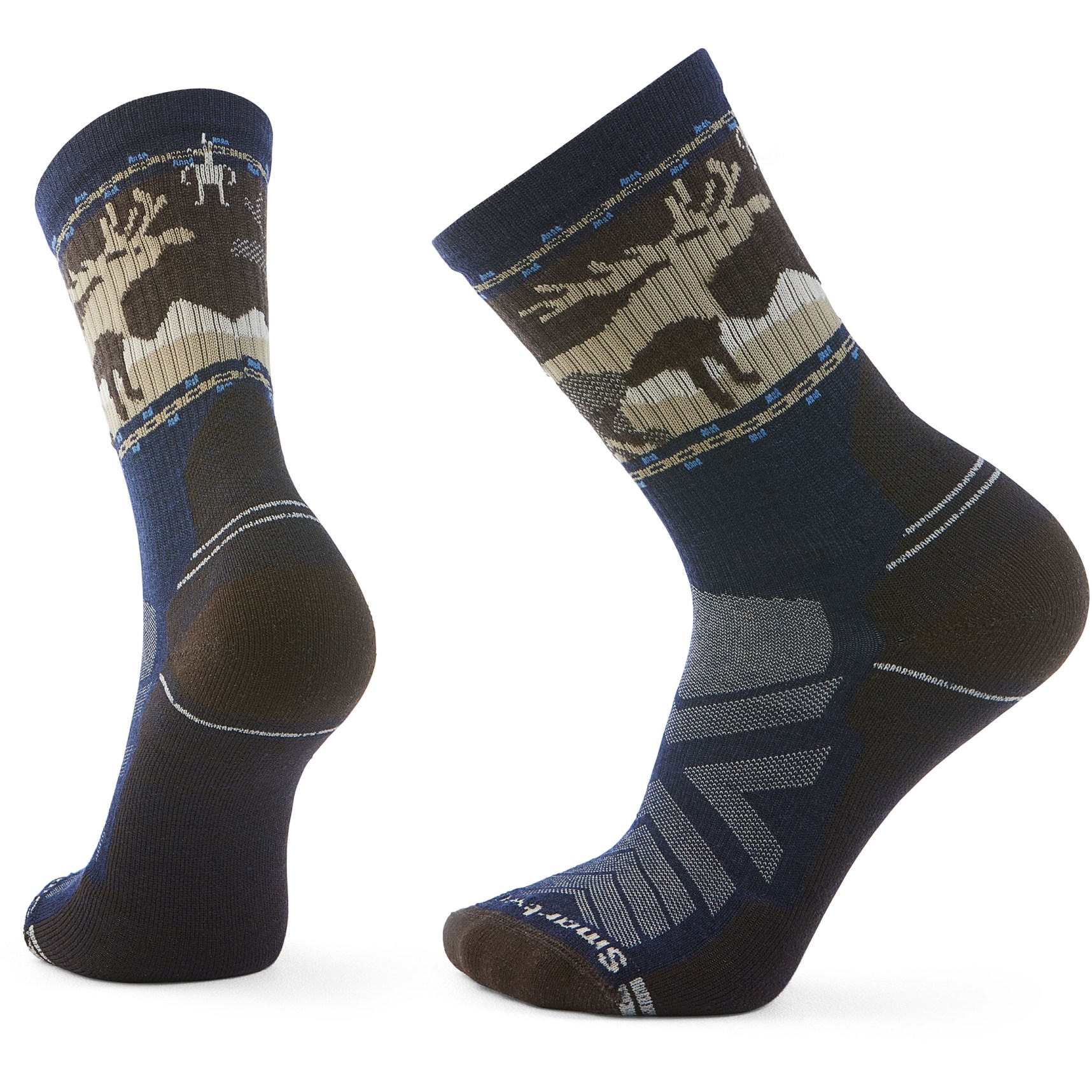 Produktbild von SmartWool Light Cushion Mountain Moose Crew Wandersocken - 092 deep navy