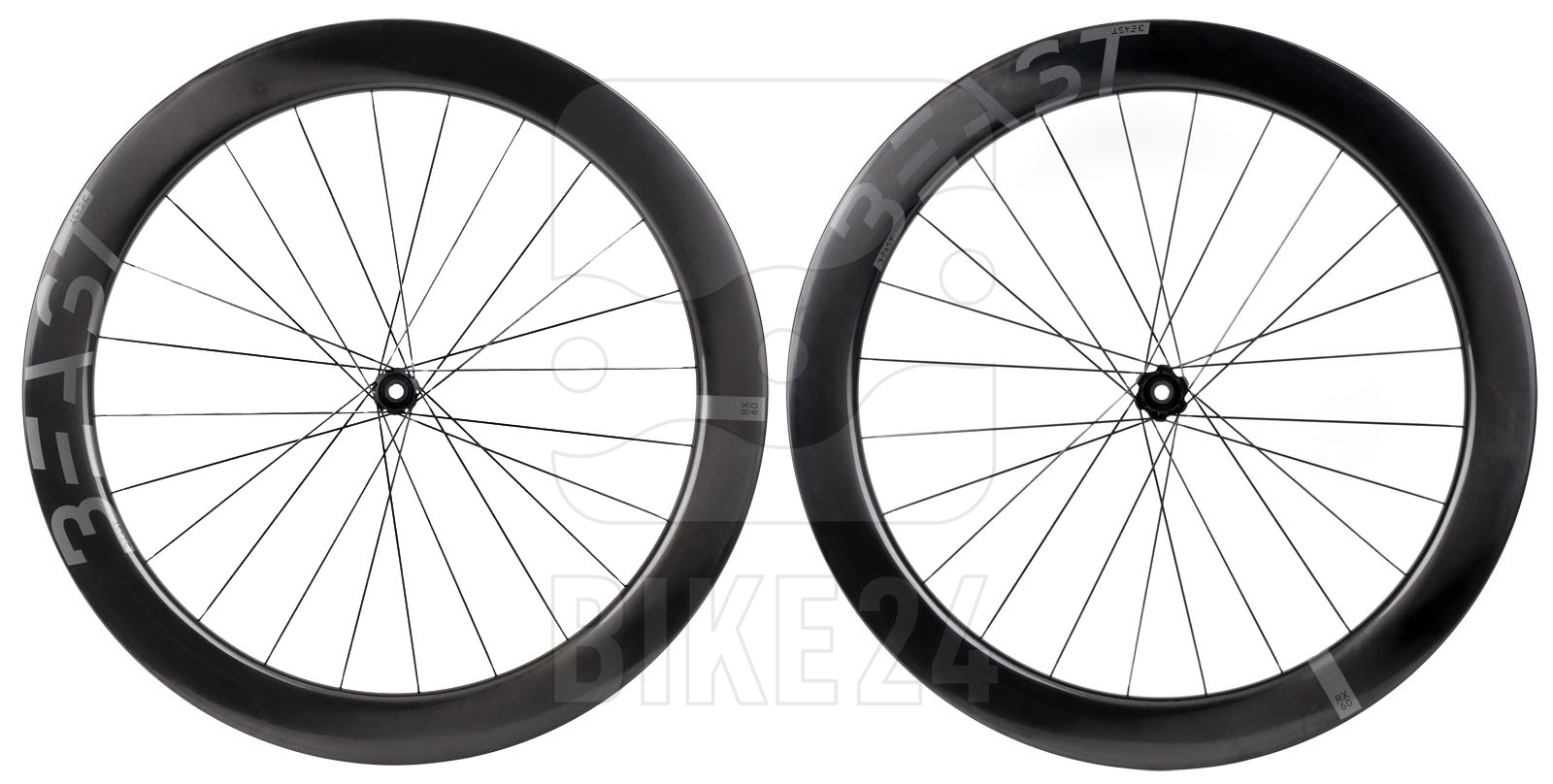 Picture of Beast Components | DT Swiss - RX60 | 180 - Wheelset - 28&quot; | Carbon | Clincher | Centerlock - 12x100mm | 12x142mm - XDR | UD black