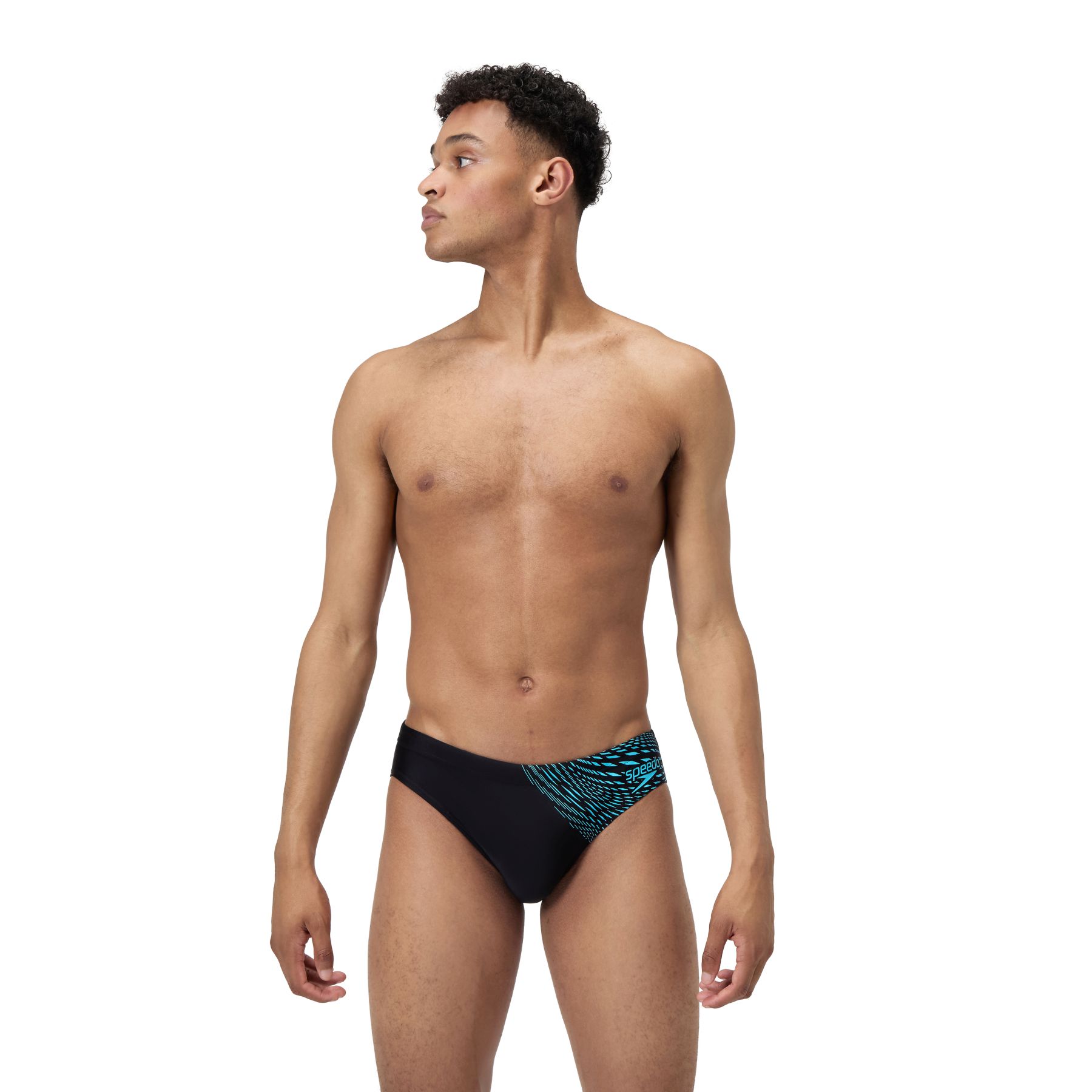 Мужские плавки Speedo Medley с логотипом длиной 7 см - черный/picton blue