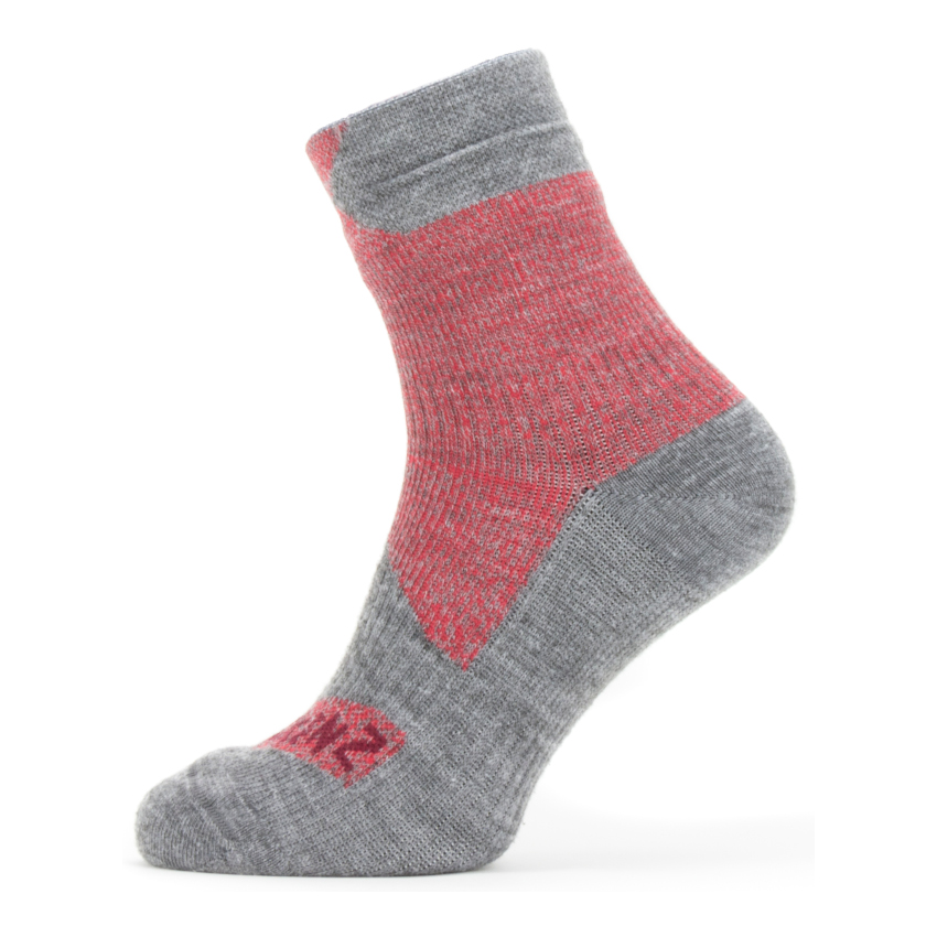 Picture of SealSkinz Waterproof All Weather Ankle Length Socks - Red/Grey Marl