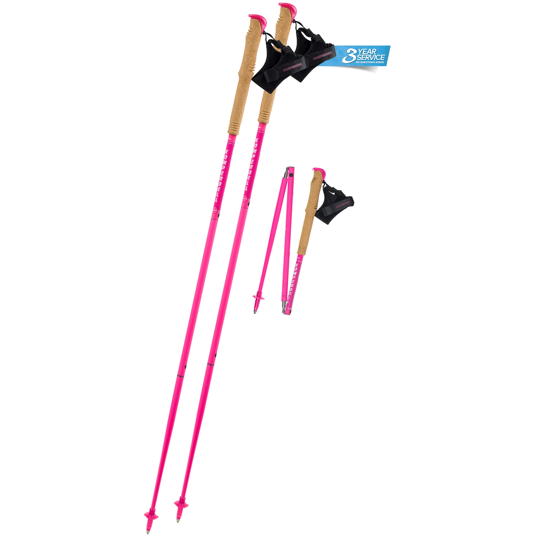 Image of Komperdell Carbon FXP Team Pink Trailrunning Poles (Pair) - pink