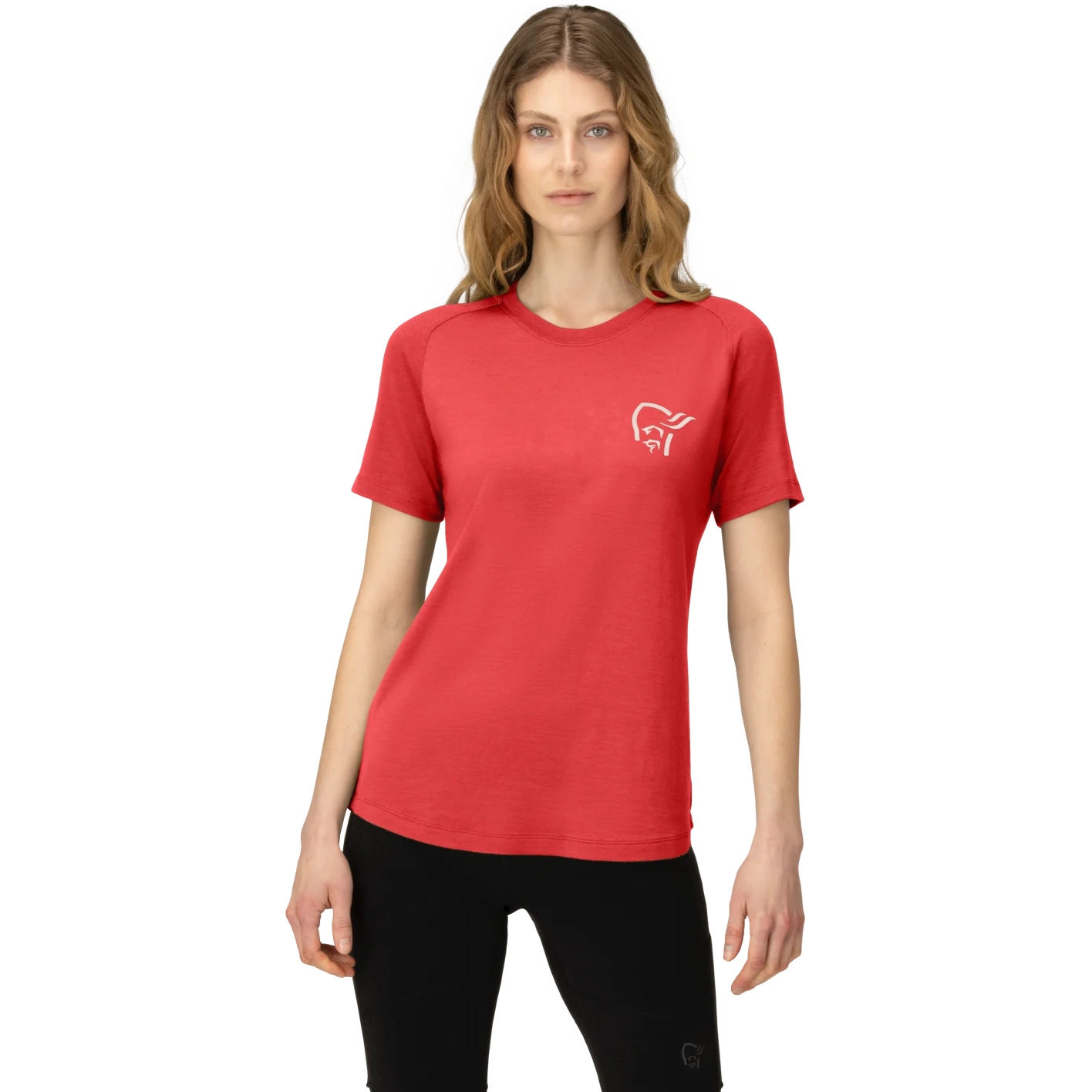 Produktbild von Norrona femund pureUll Kurzarm-Unterhemd Damen - Paprika Red