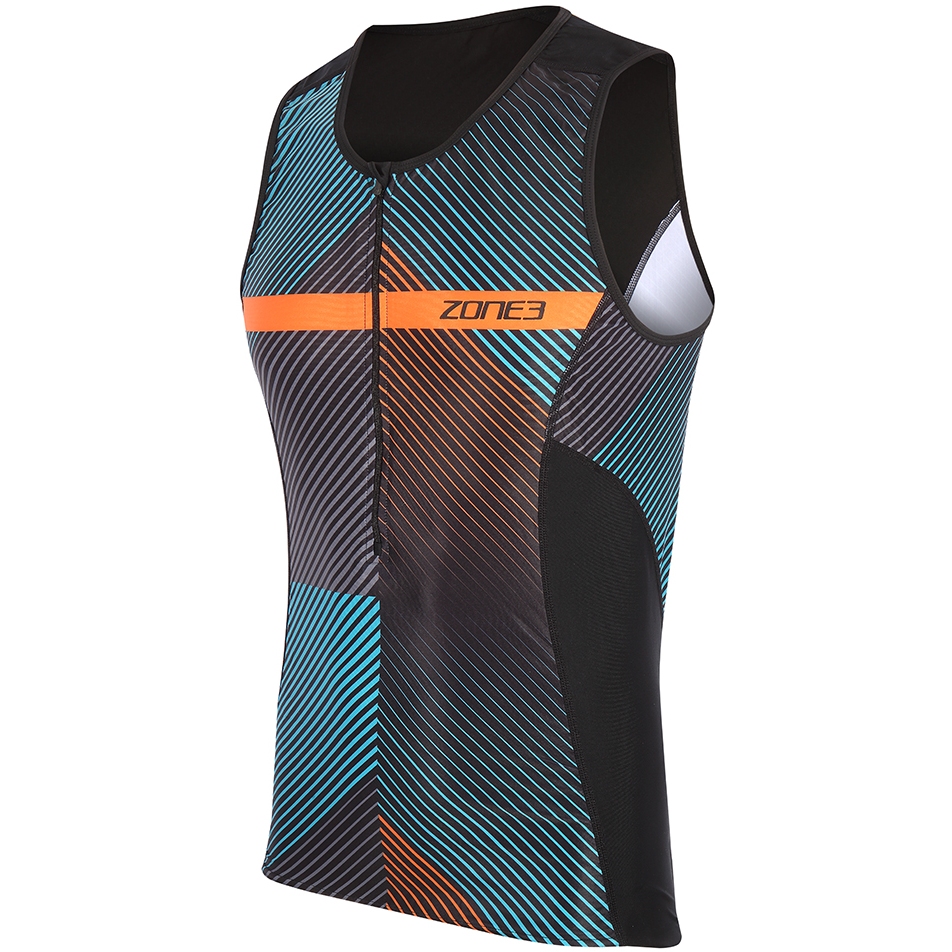 Produktbild von Zone3 Activate Plus Momentum Triathlon Top - schwarz/blau/grau/orange