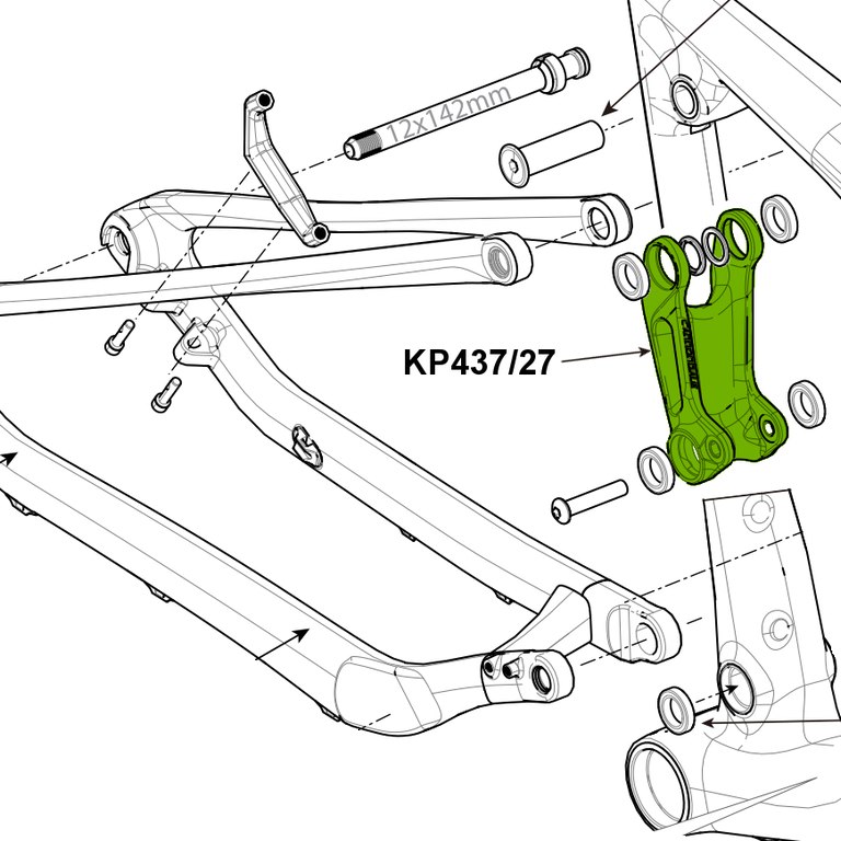 Productfoto van Cannondale KP437/27 Carbon Shock Link Kit for Scalpel-Si 27,5&quot;