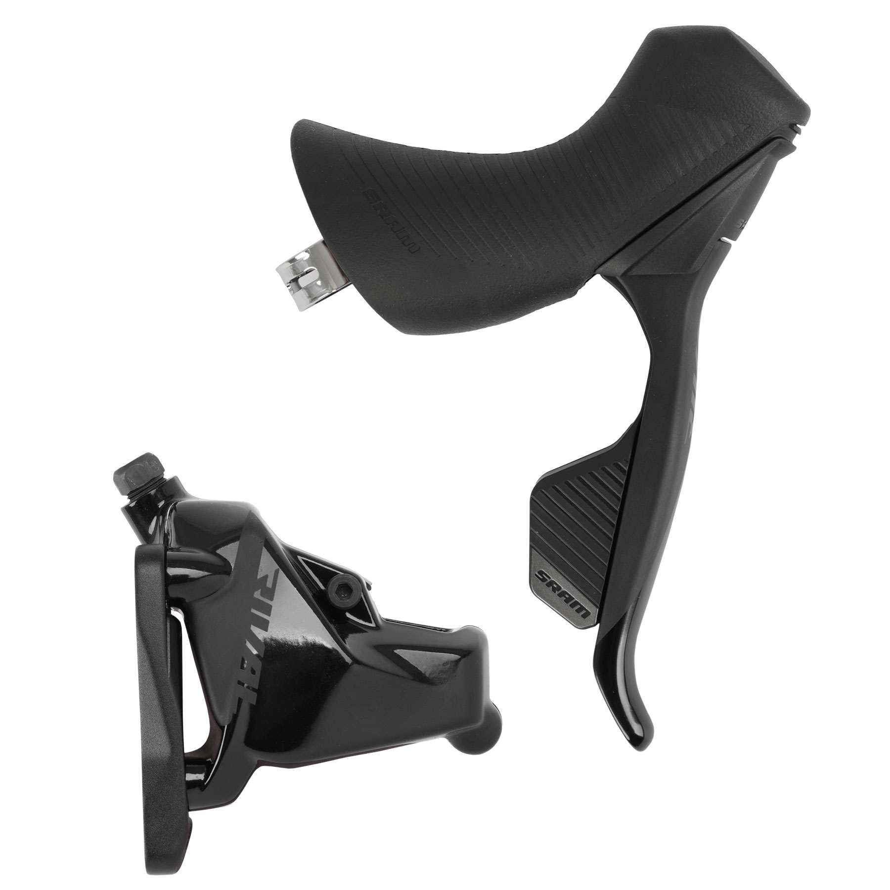 Productfoto van SRAM Rival eTap AXS HRD rem/schakelrem + hydraulische schijfrem - flat mount - rechts | achter | 2x12-speed - zwart - Speciale Aanbieding