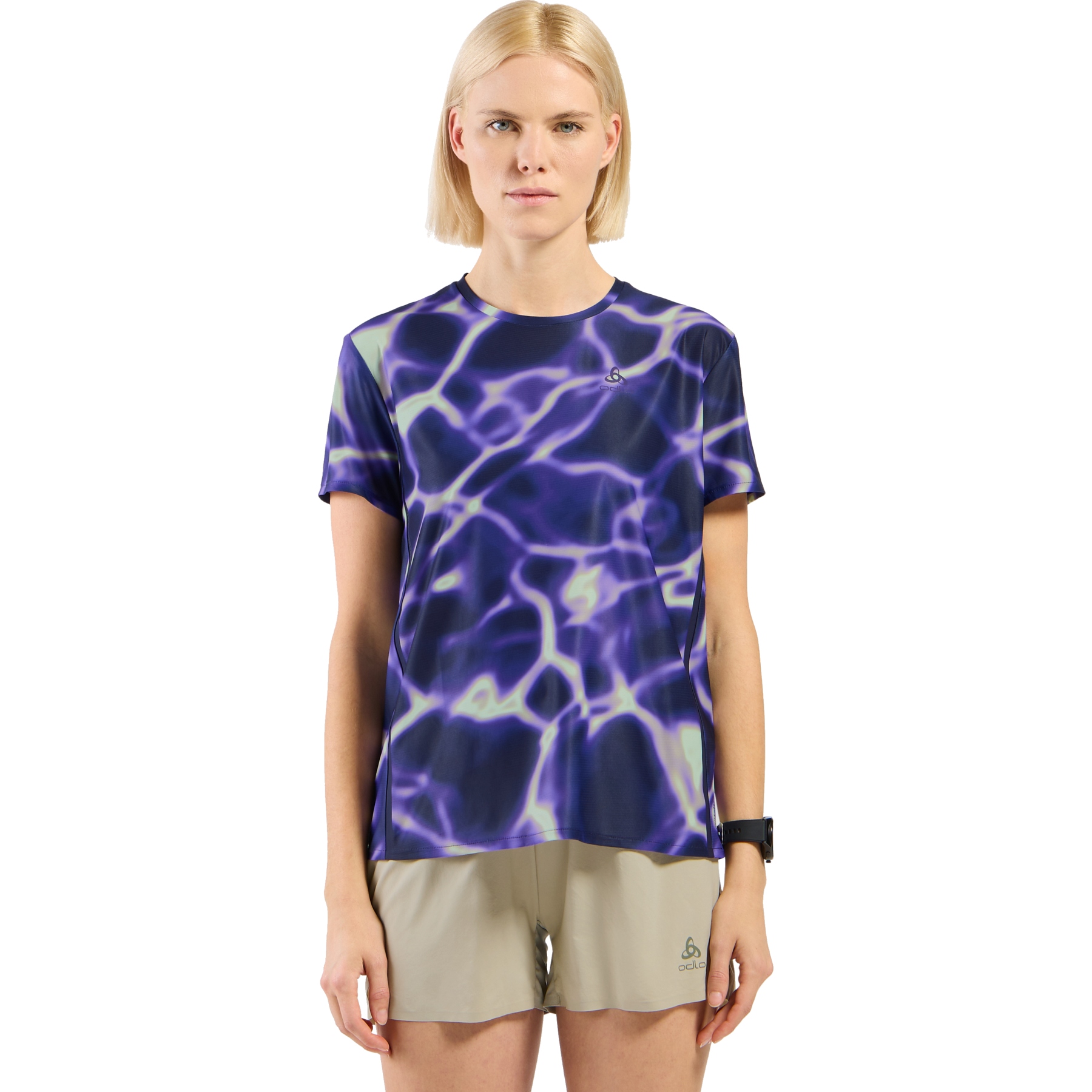 Foto van Odlo Zeroweight Chill-Tec Print Hardloopshirt Dames - afterparty