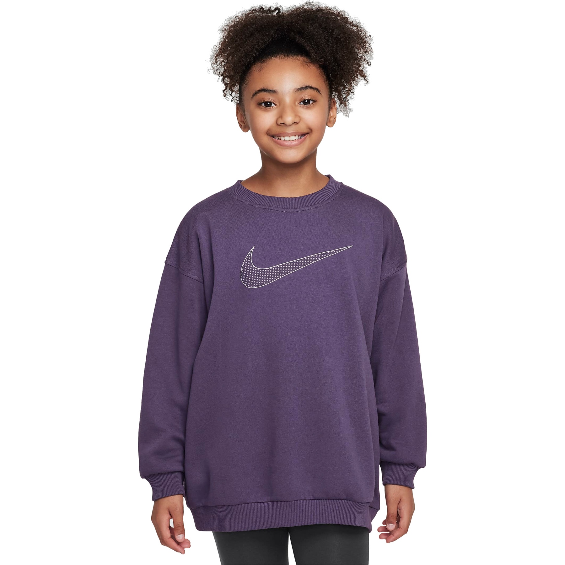 Nike Sportswear Club Oversized Fleece Sweatshirt Kids dark raisin metallic silver HM6527 573