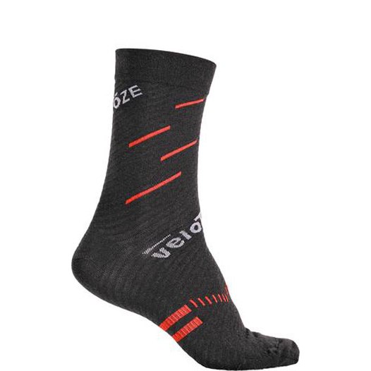Picture of veloToze Merino Wool Socks - Black/Red