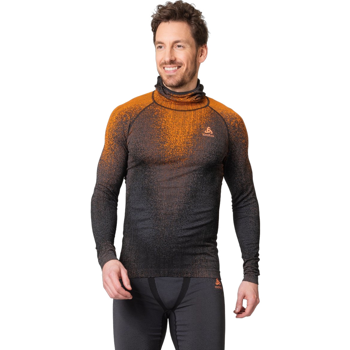 Picture of Odlo Blackcomb Long-Sleeve Base Layer Top with Face Mask Men - oriole