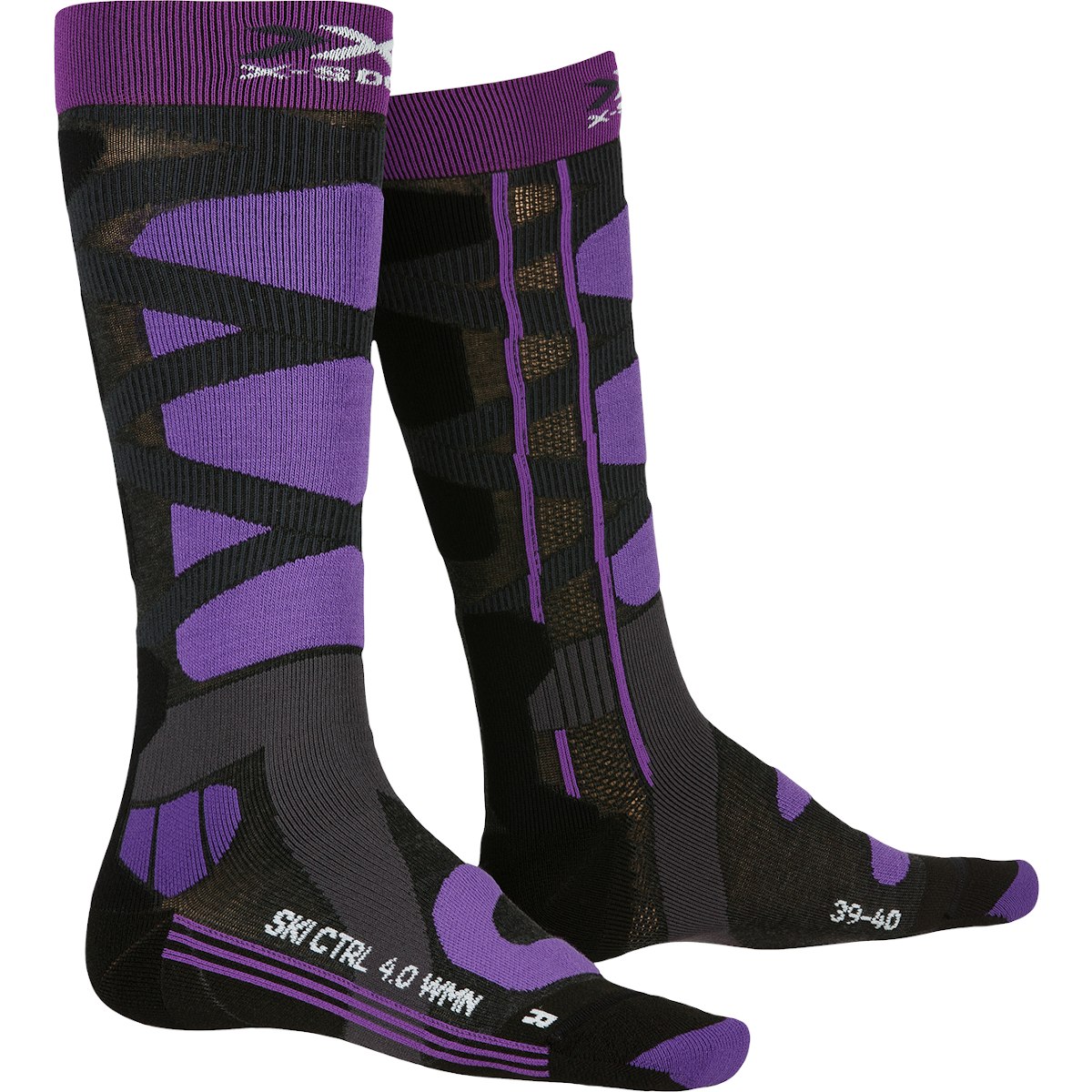 Produktbild von X-Socks Ski Control 4.0 Socken für Damen - charcoal melange/purple