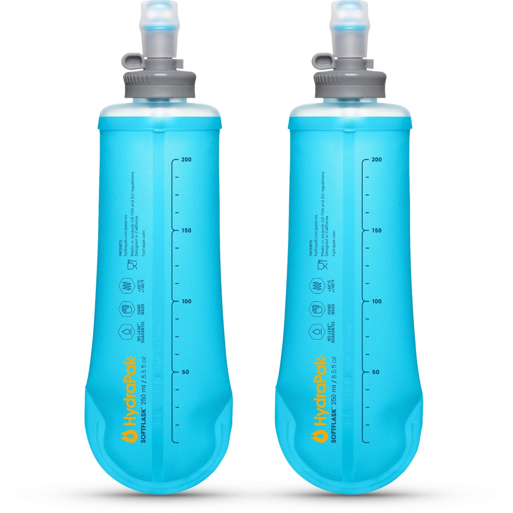 Hydrapak Softflask Faltflasche - 250 ml - Malibu Blue - 2 Stück