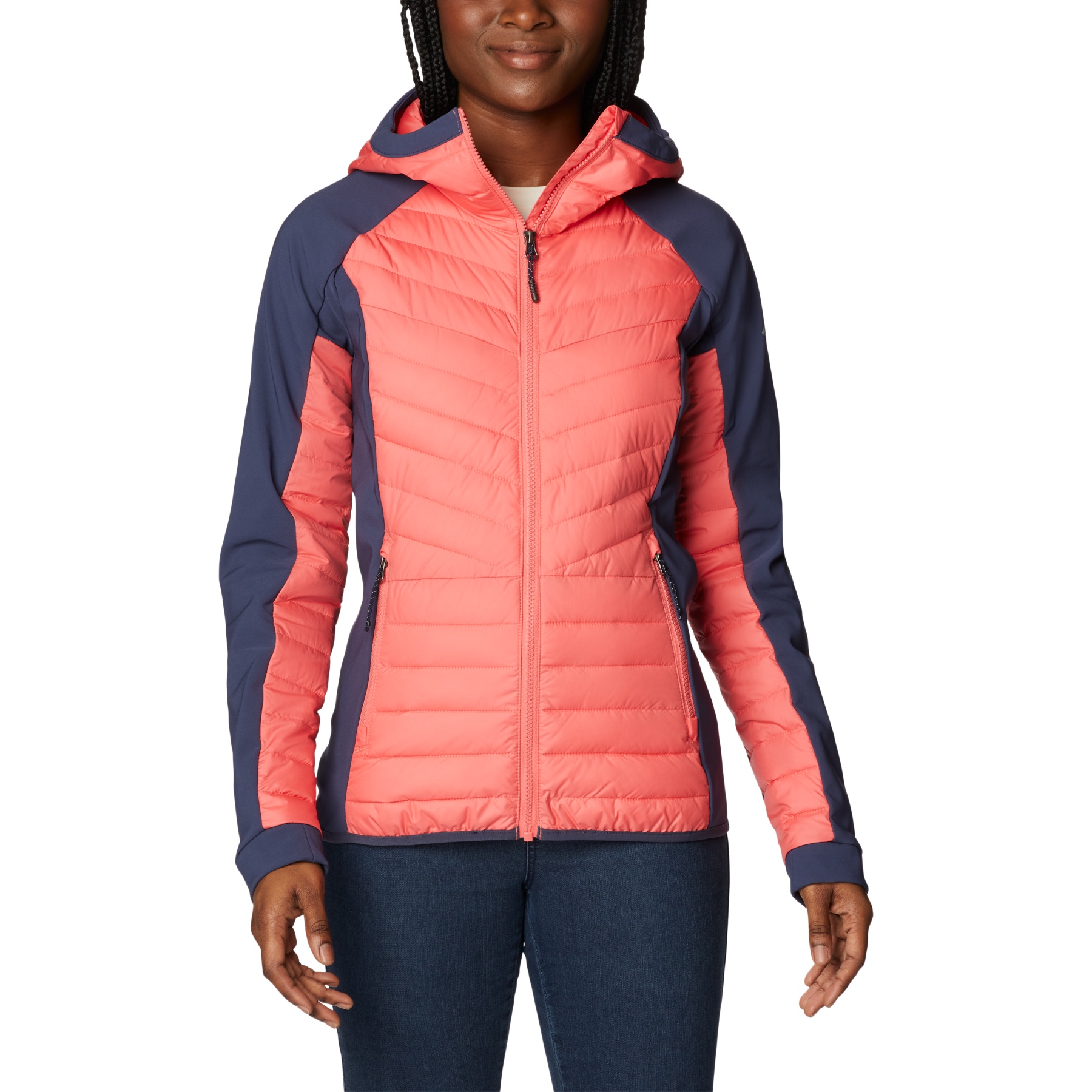 Picture of Columbia Powder Lite Hybrid Hooded Jacket Women - Blush Pink/Nocturnal
